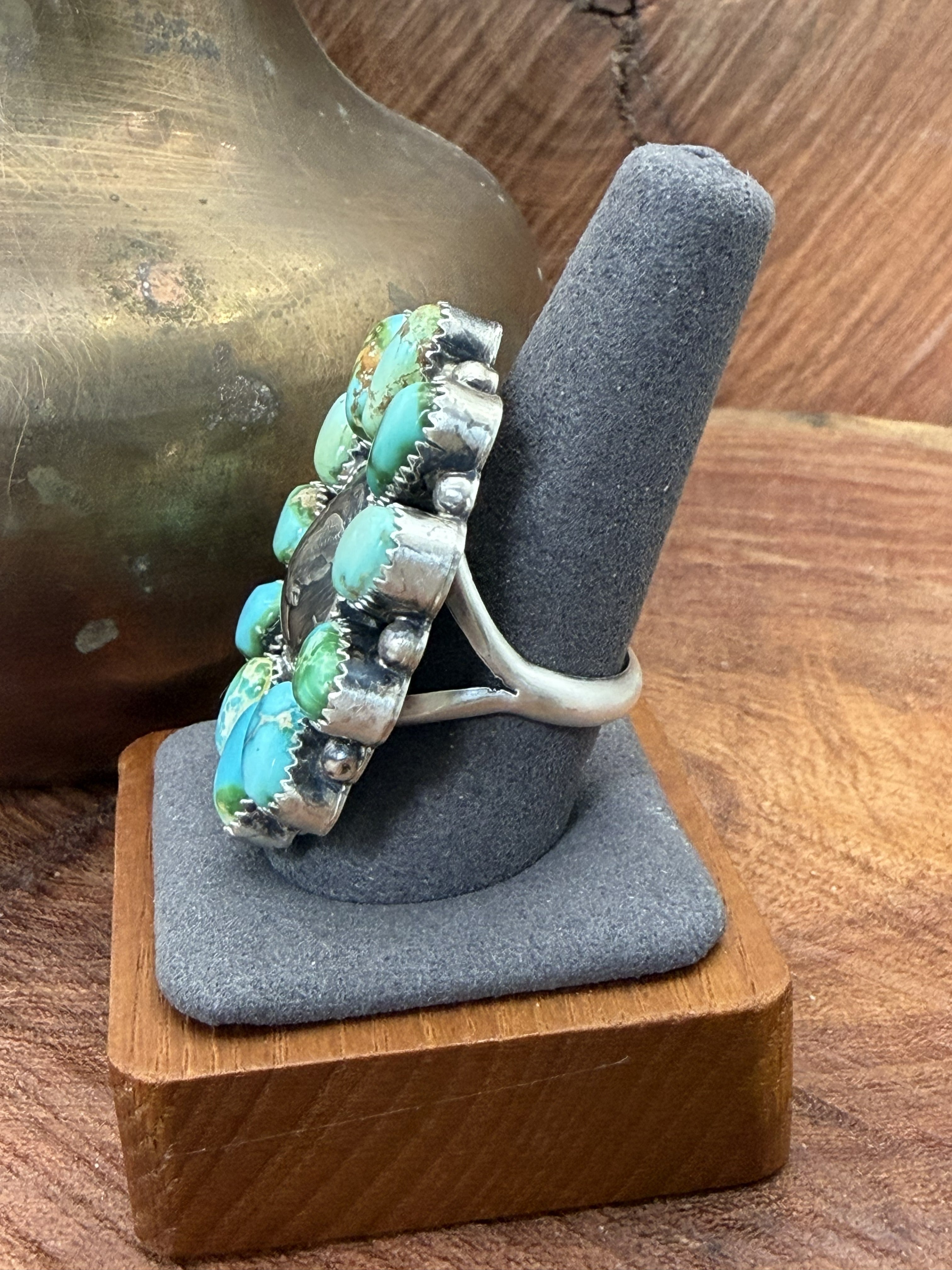 *Native American Made *  Navajo Annie Spencer:  Sonoran Cluster Ring with 1941 Liberty Dime Coin