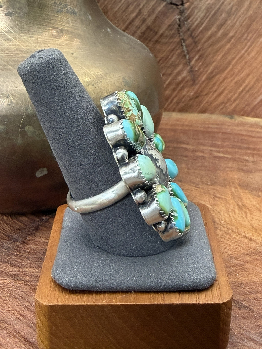 *Native American Made *  Navajo Annie Spencer:  Sonoran Cluster Ring with 1941 Liberty Dime Coin