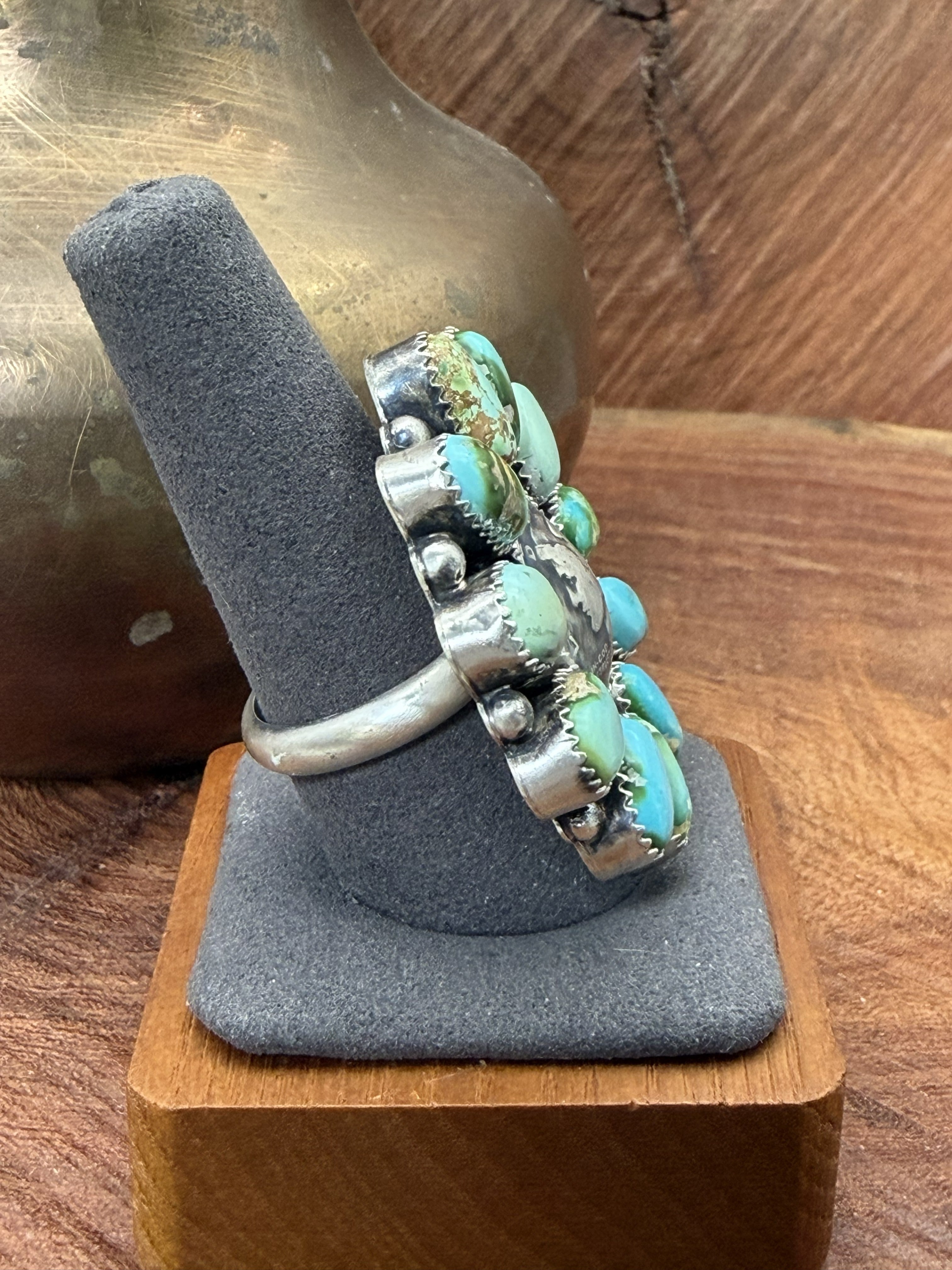 *Native American Made *  Navajo Annie Spencer:  Sonoran Cluster Ring with 1941 Liberty Dime Coin