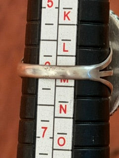 *Native American Made*  Navajo J. Belin:  Pink Conch Oval Ring