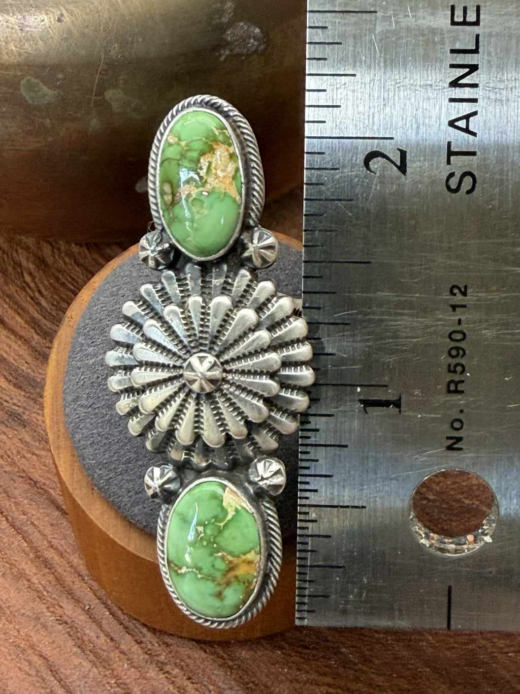 *Native American Made * Navajo Marita Benally:  Sonoran Crawler Ring with shield in Middle
