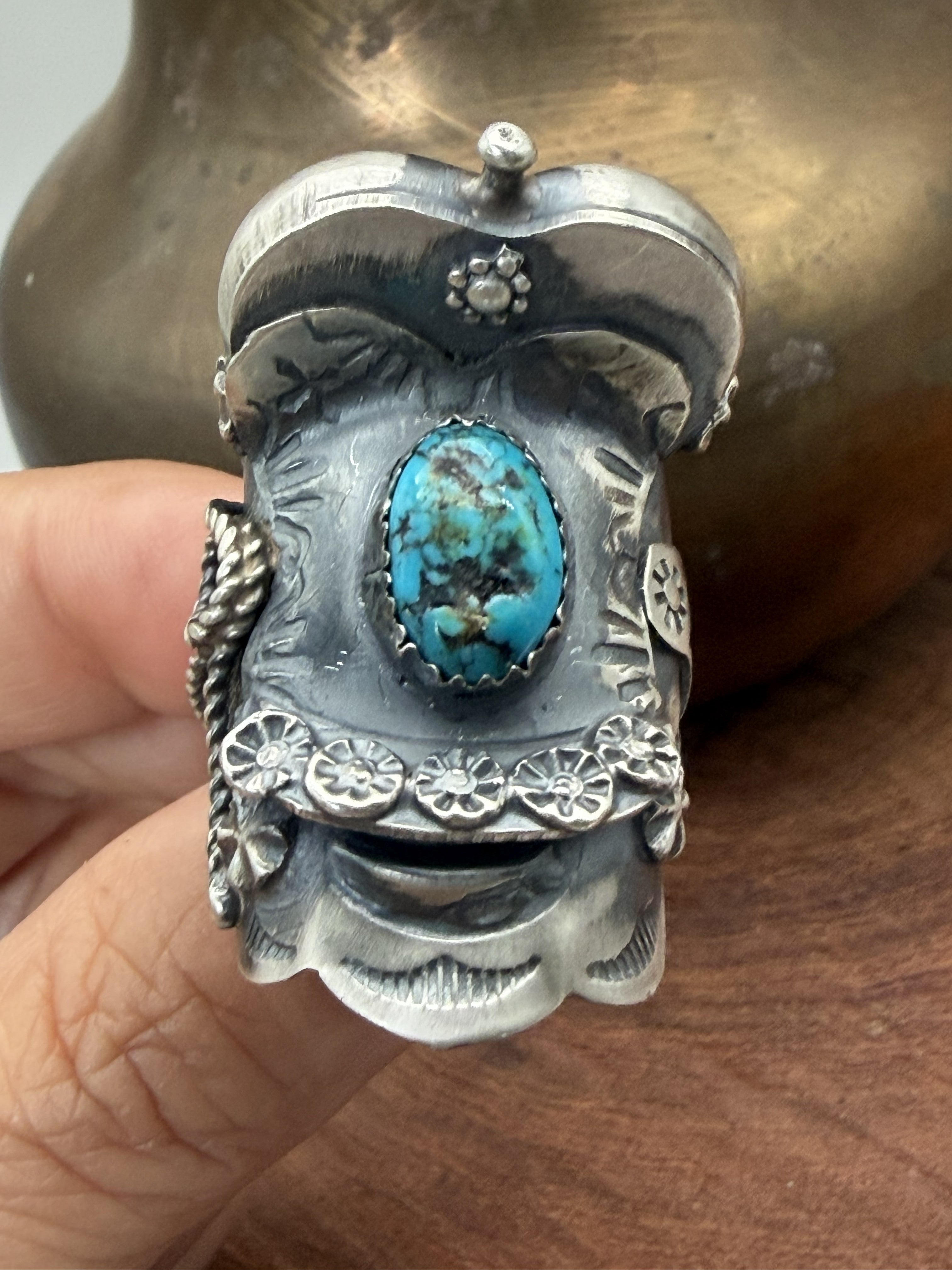 *Native American Made*  Navajo Tim Yazzie:  Saddle Ring