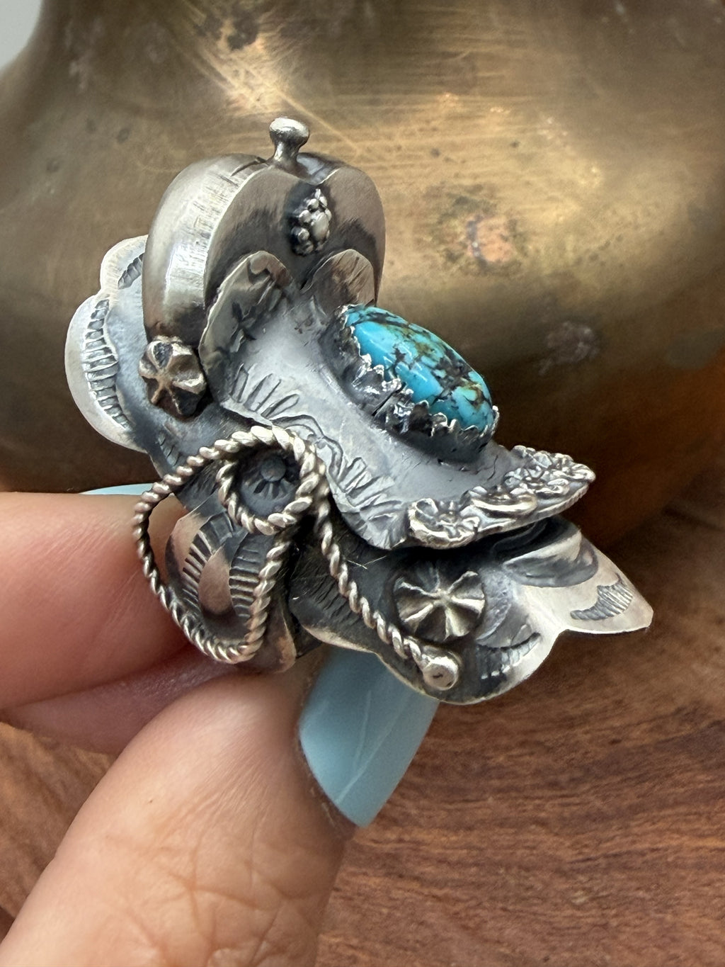 *Native American Made*  Navajo Tim Yazzie:  Saddle Ring