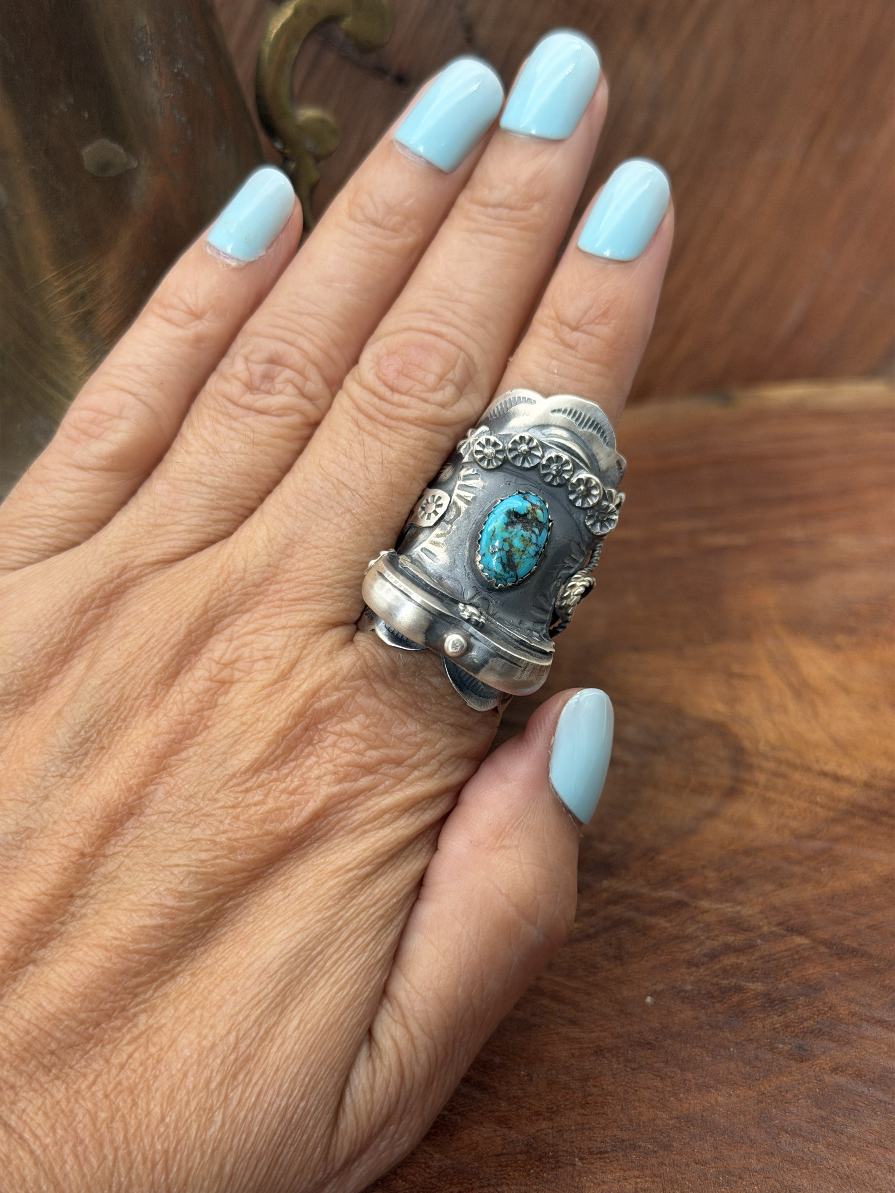*Native American Made*  Navajo Tim Yazzie:  Saddle Ring