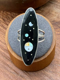 *Native American Made*  Navajo Harold Smith:  Galaxy Onyx Ring