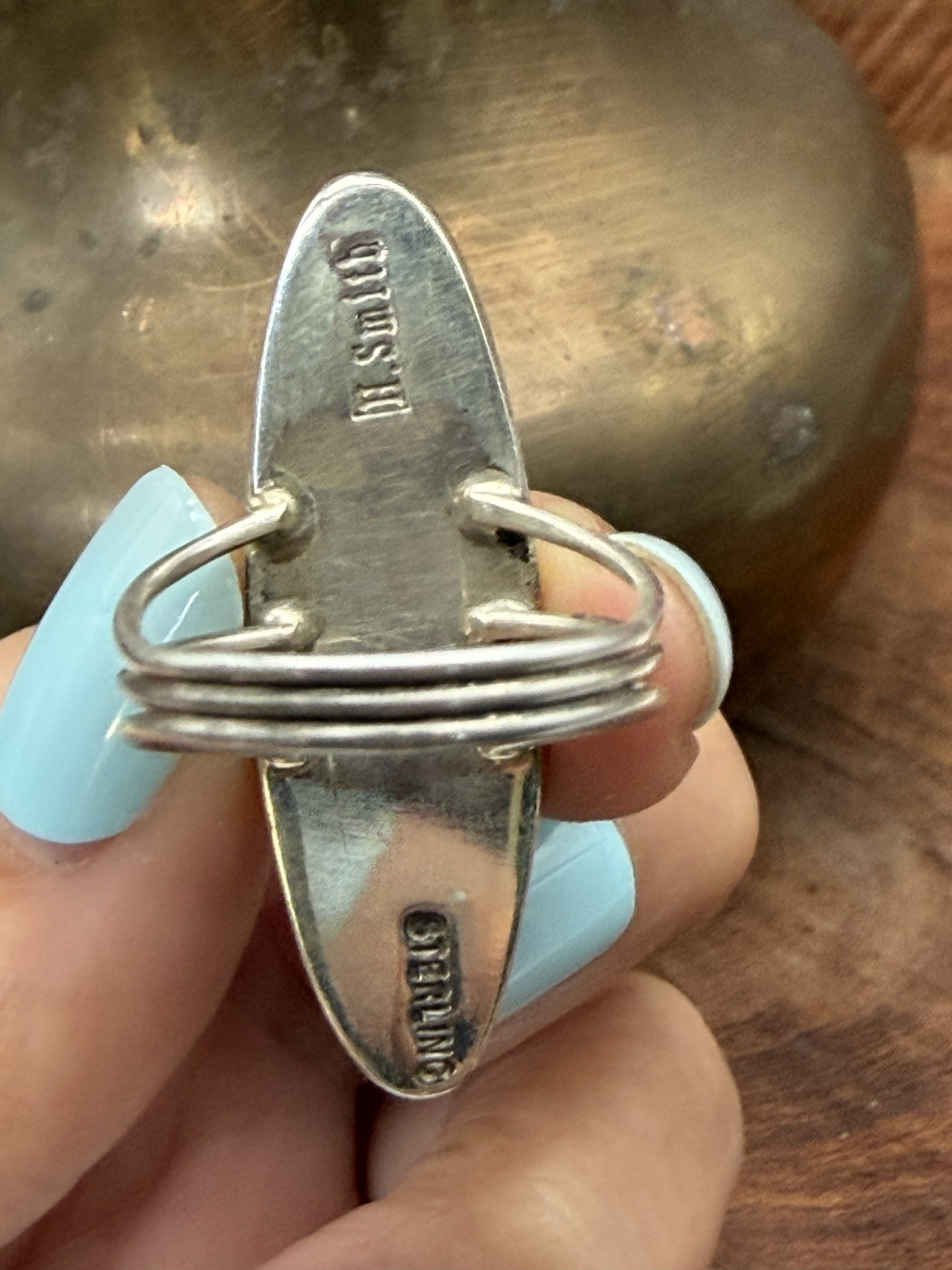 *Native American Made*  Navajo Harold Smith:  Galaxy Onyx Ring