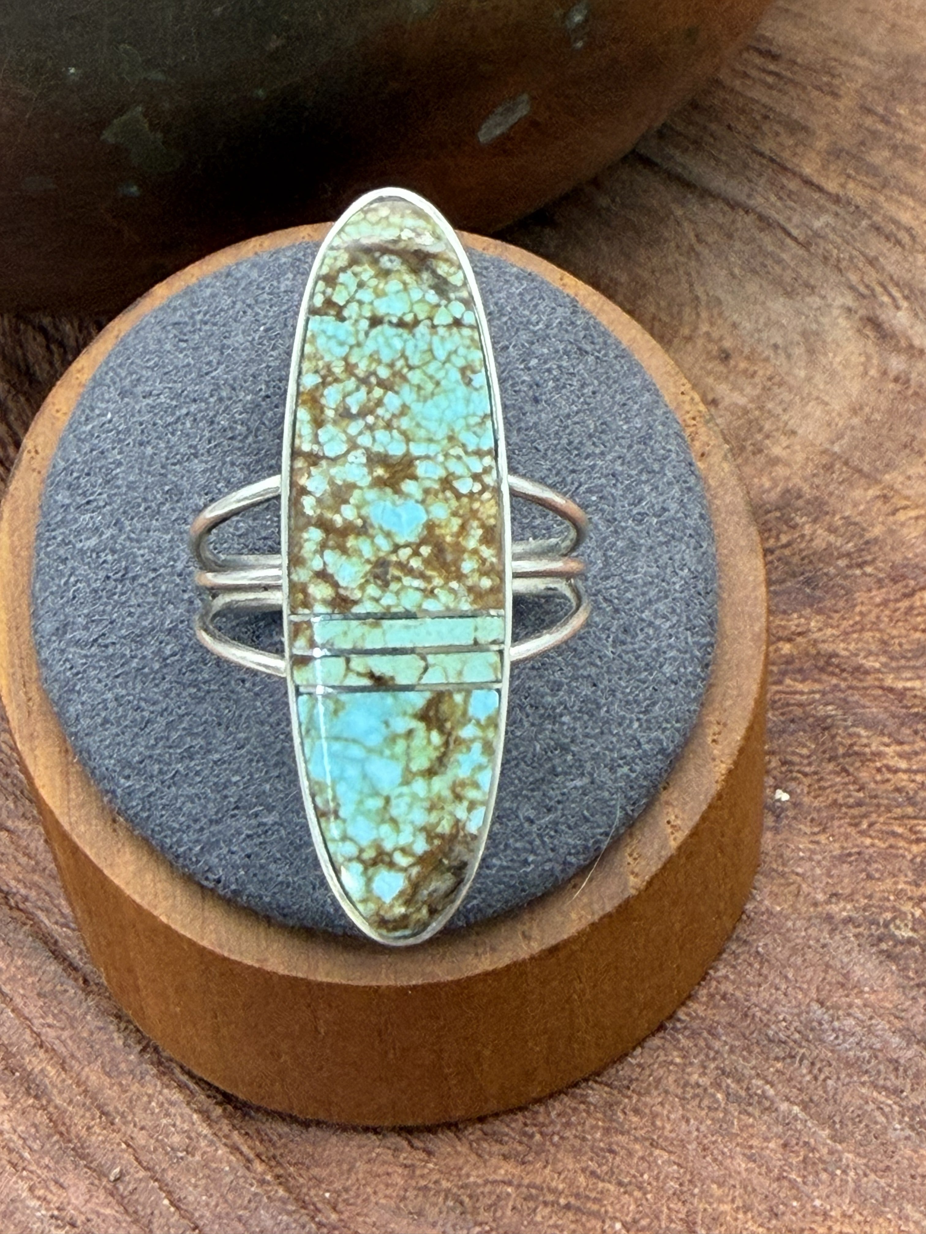 *Native American Made:  Navajo Harold Smith:  Oval Mine #8 Ring