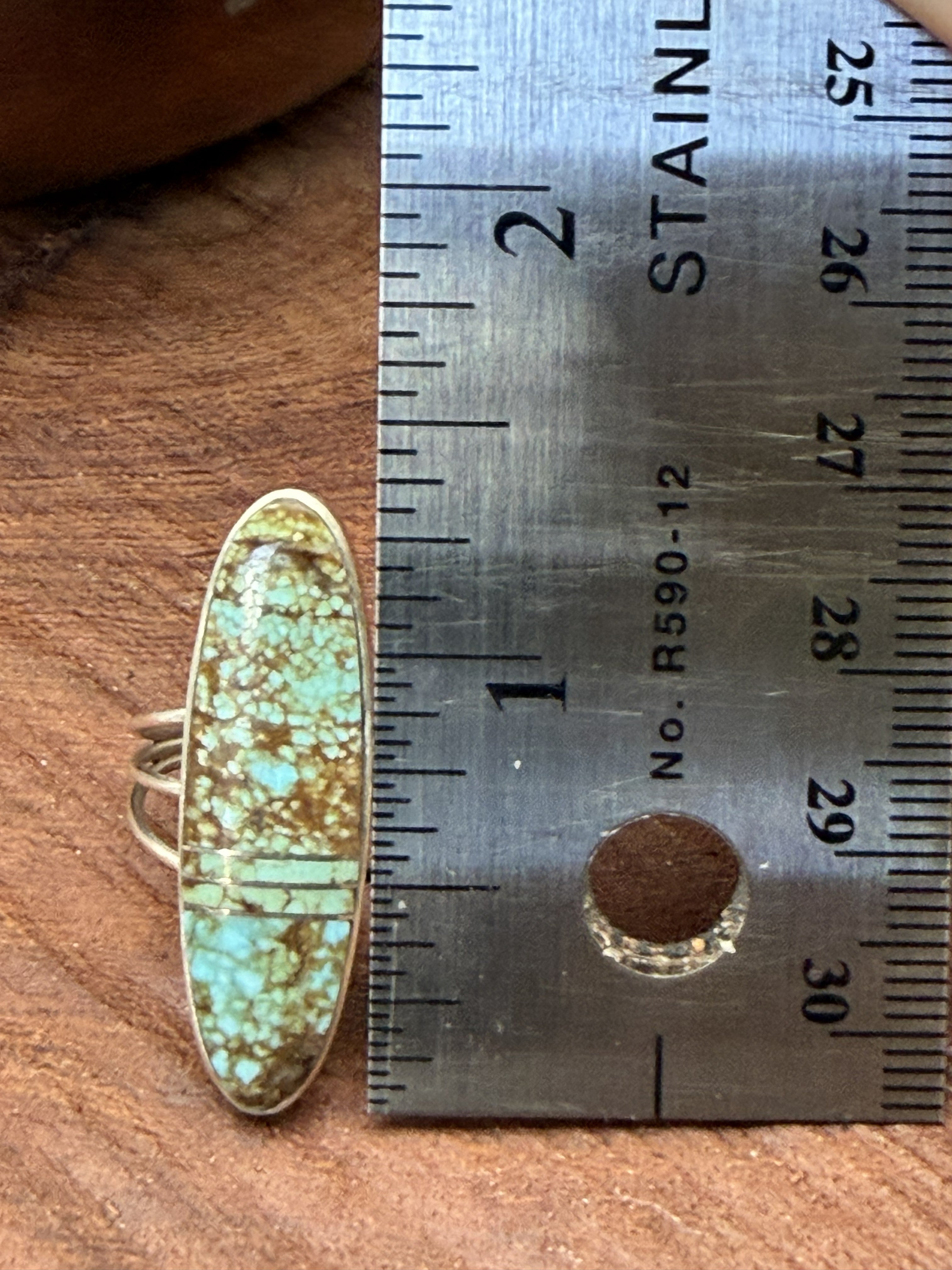*Native American Made:  Navajo Harold Smith:  Oval Mine #8 Ring