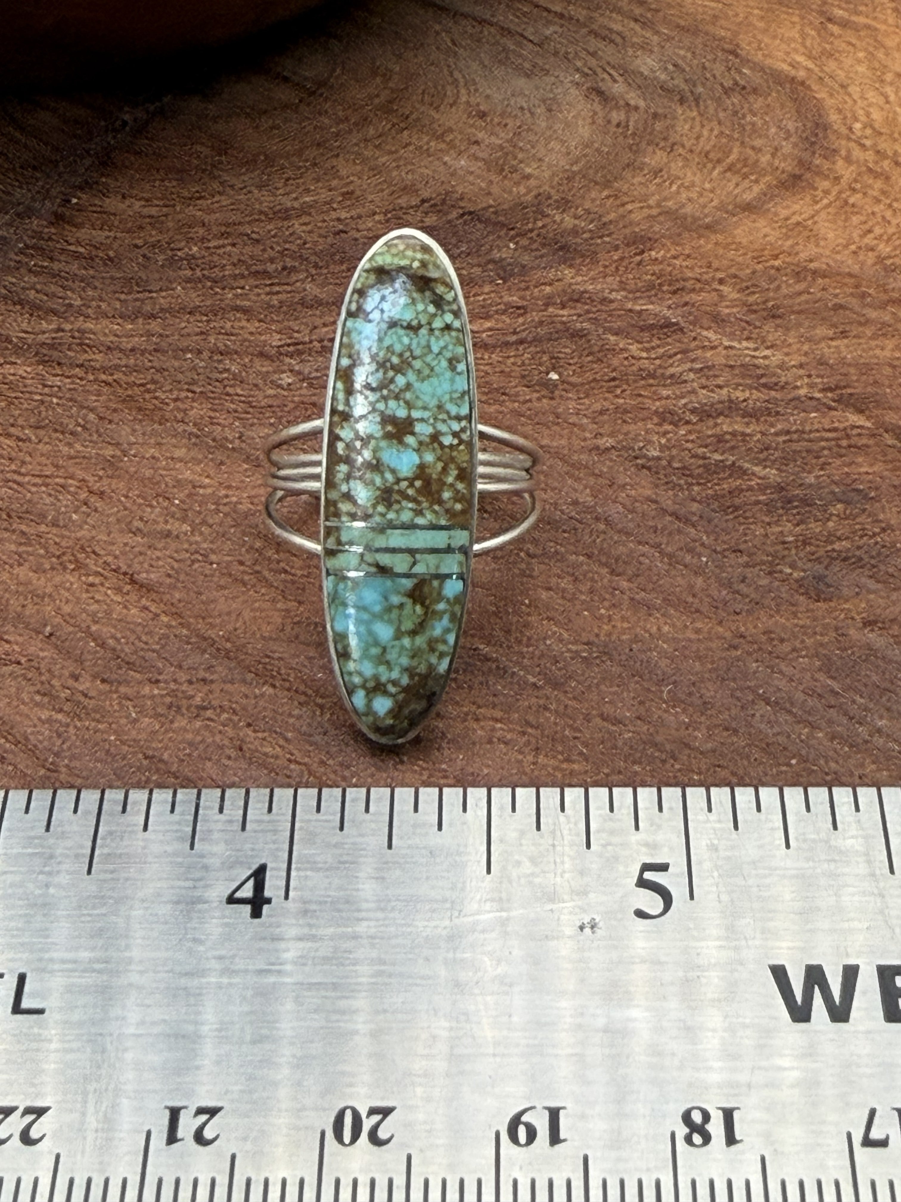 *Native American Made:  Navajo Harold Smith:  Oval Mine #8 Ring
