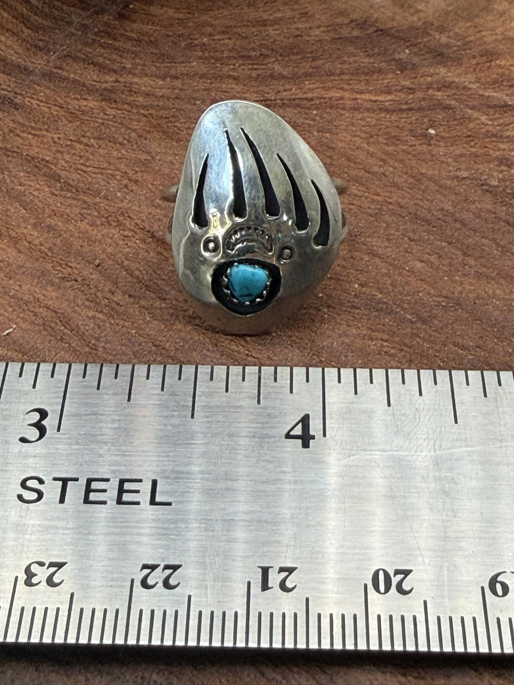 *Native American Made*  Navajo Brenda Boyd:  Bear Claw Ring