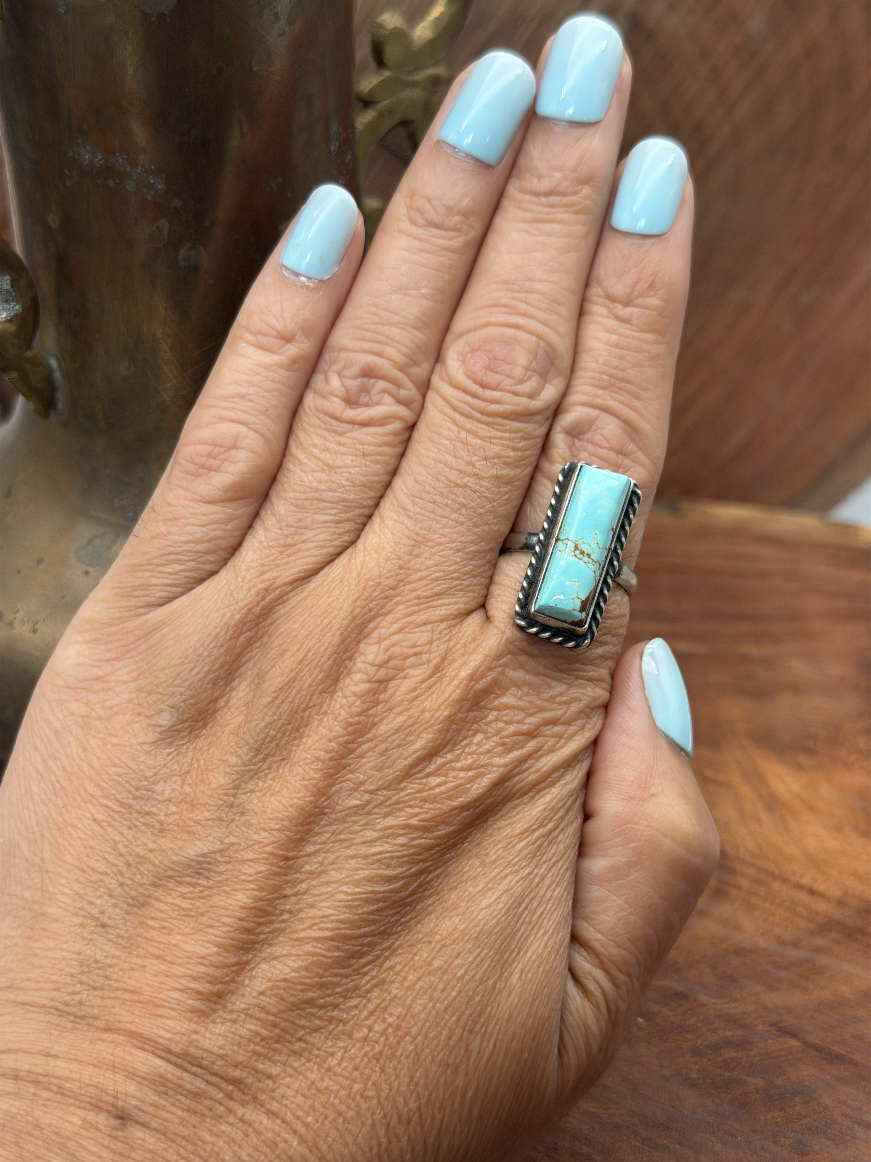 *Native American Made* Navajo Johnny Dixon:  Mine #8 Bar Ring