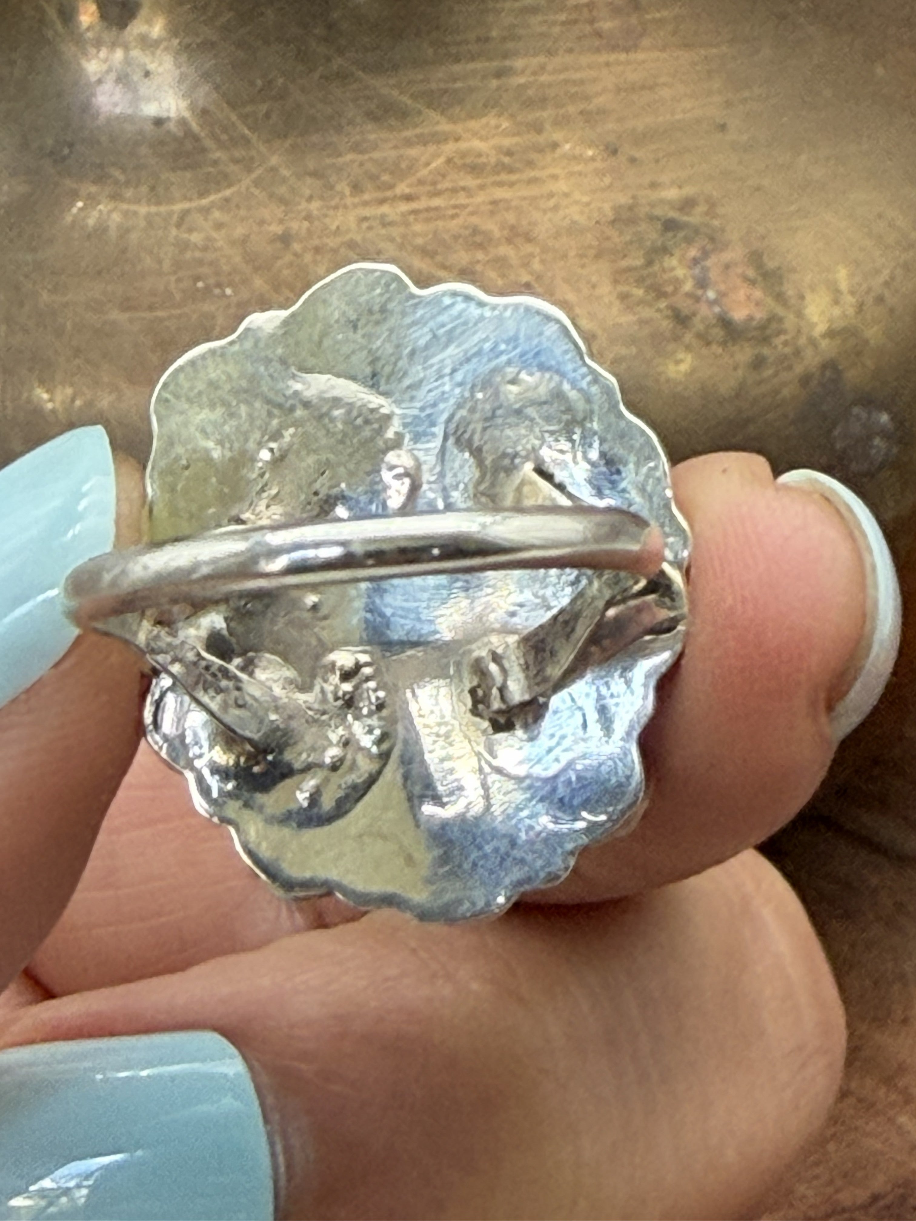 *Native American Made* Navajo Melissa Anderson:  Small Round Cluster Ring