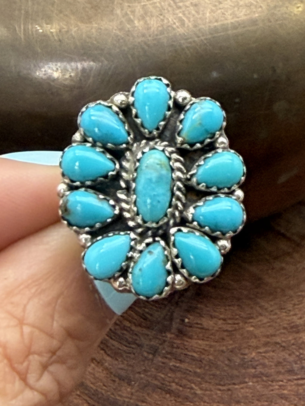 *Native American Made* Navajo Melissa Anderson:  Small Round Cluster Ring