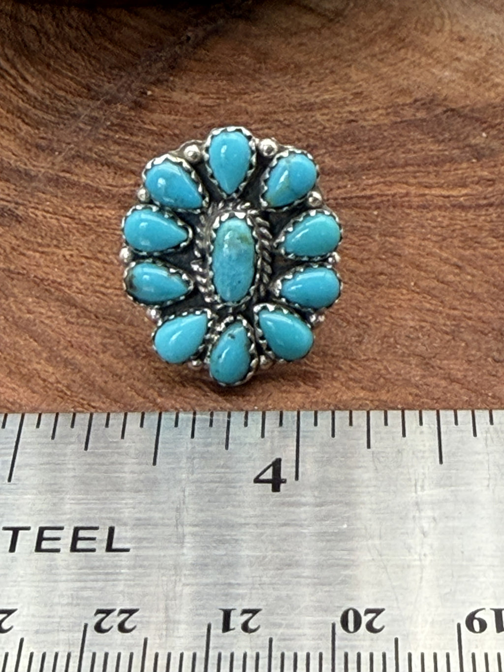 *Native American Made* Navajo Melissa Anderson:  Small Round Cluster Ring