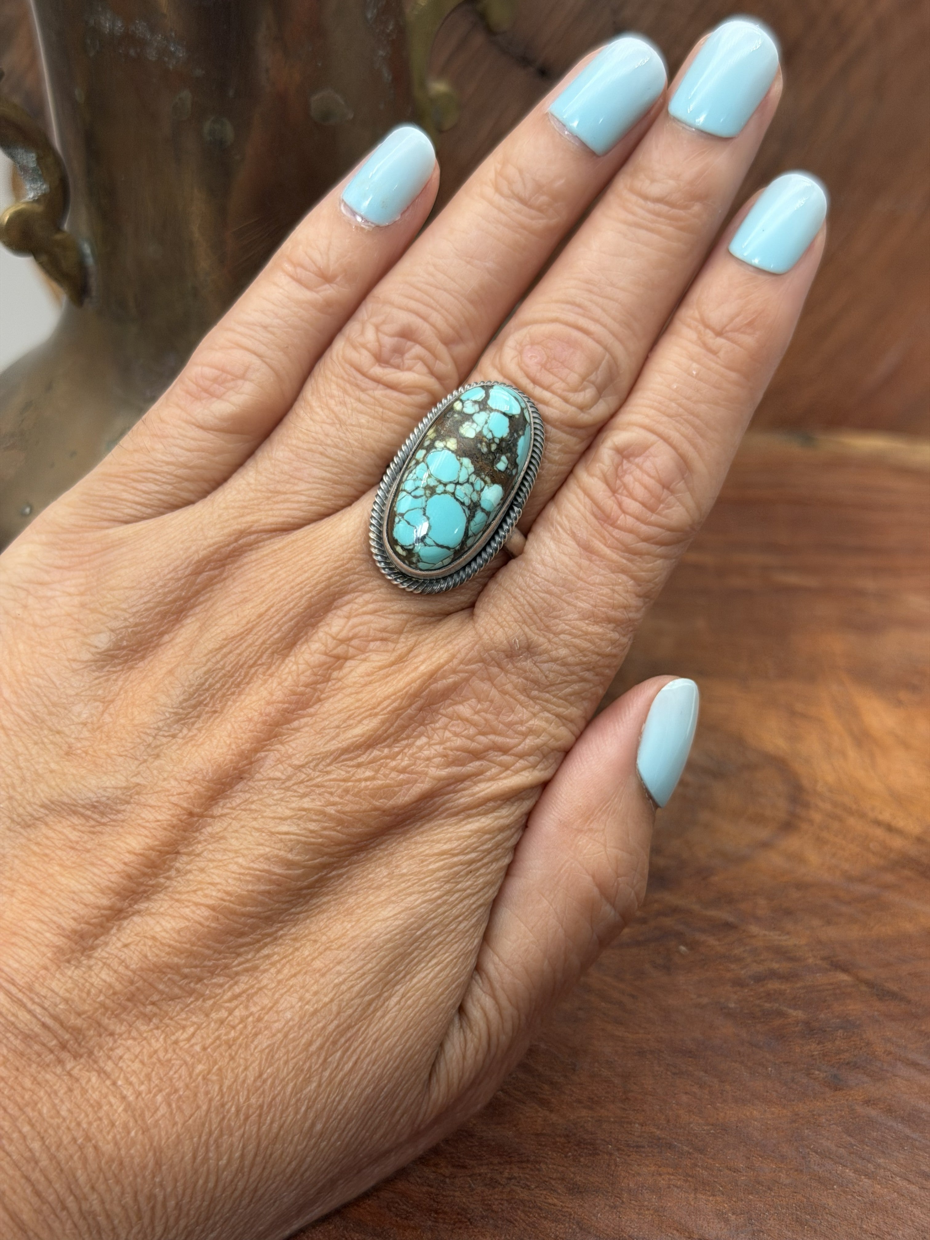 *Native American Made*  Navajo Scott Skeets:  Kingman Oval Ring
