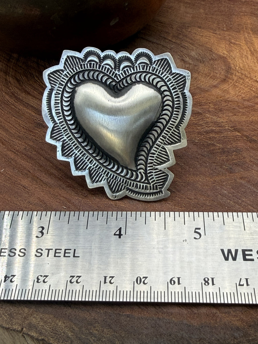 *Native American Made*  Navajo Leander Tahe Statement Heart Ring