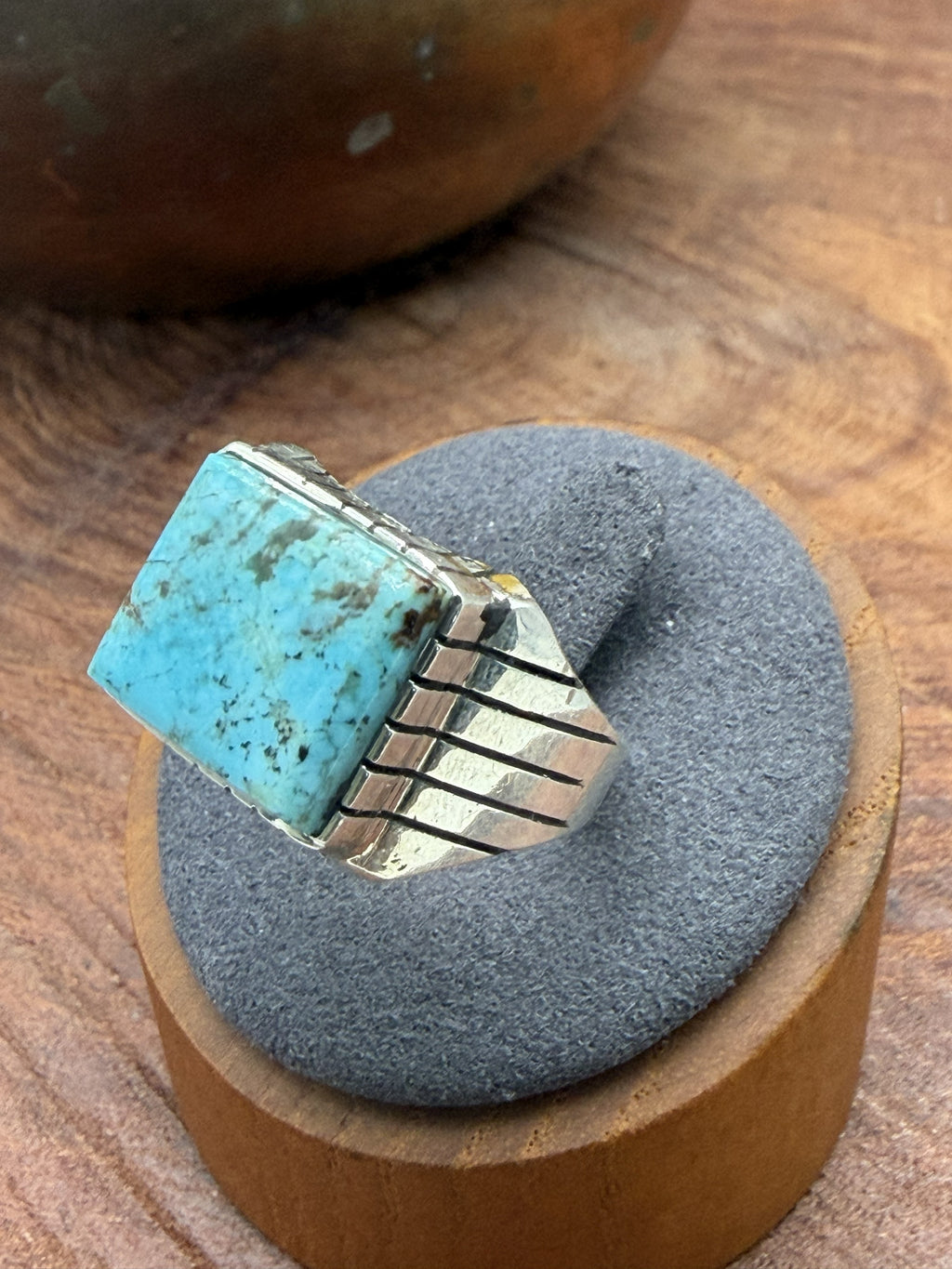 *Native American Made*  Navajo Trevor Jack:  Square Ring for Men (Unisex)