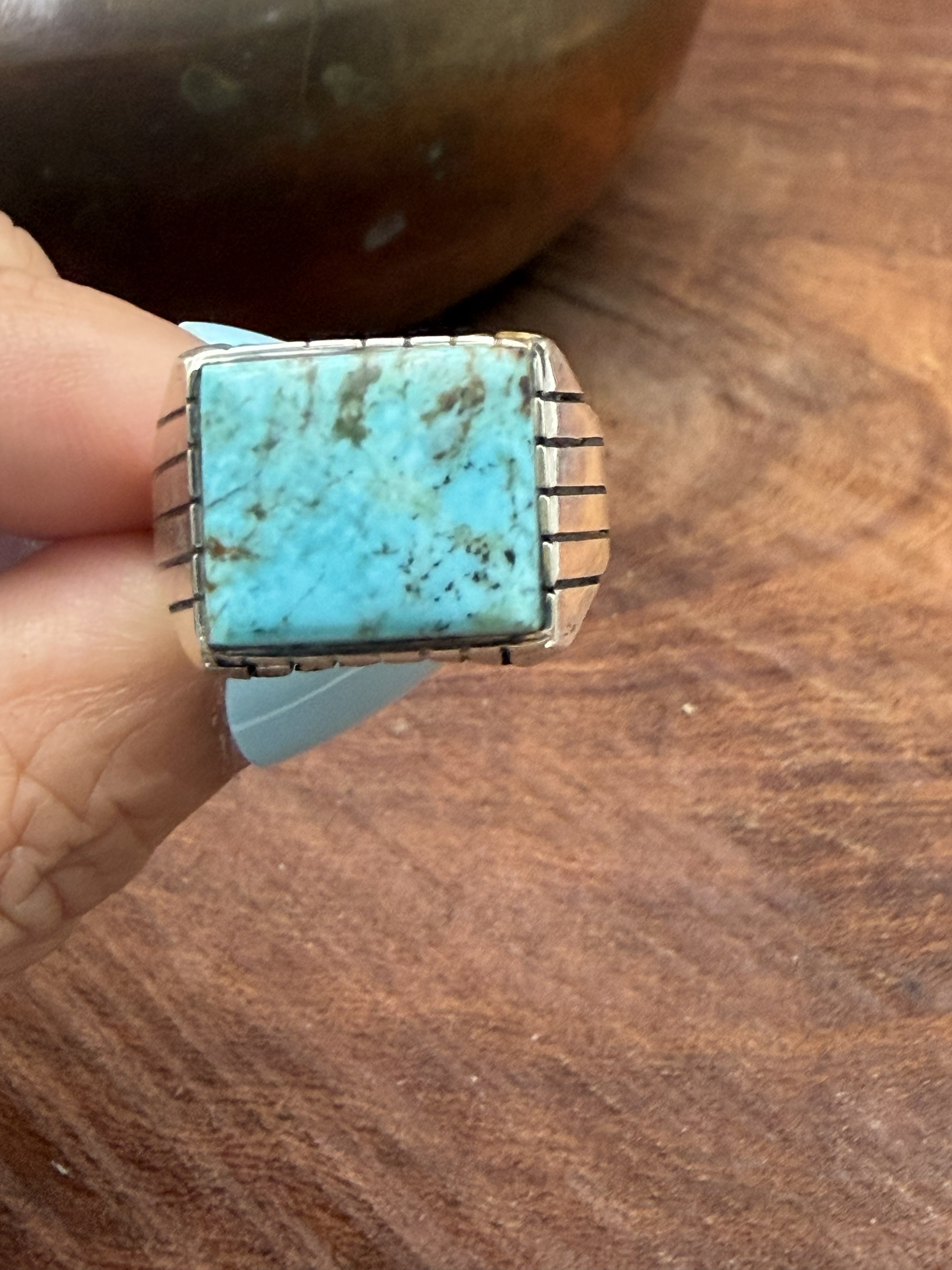 *Native American Made*  Navajo Trevor Jack:  Square Ring for Men (Unisex)