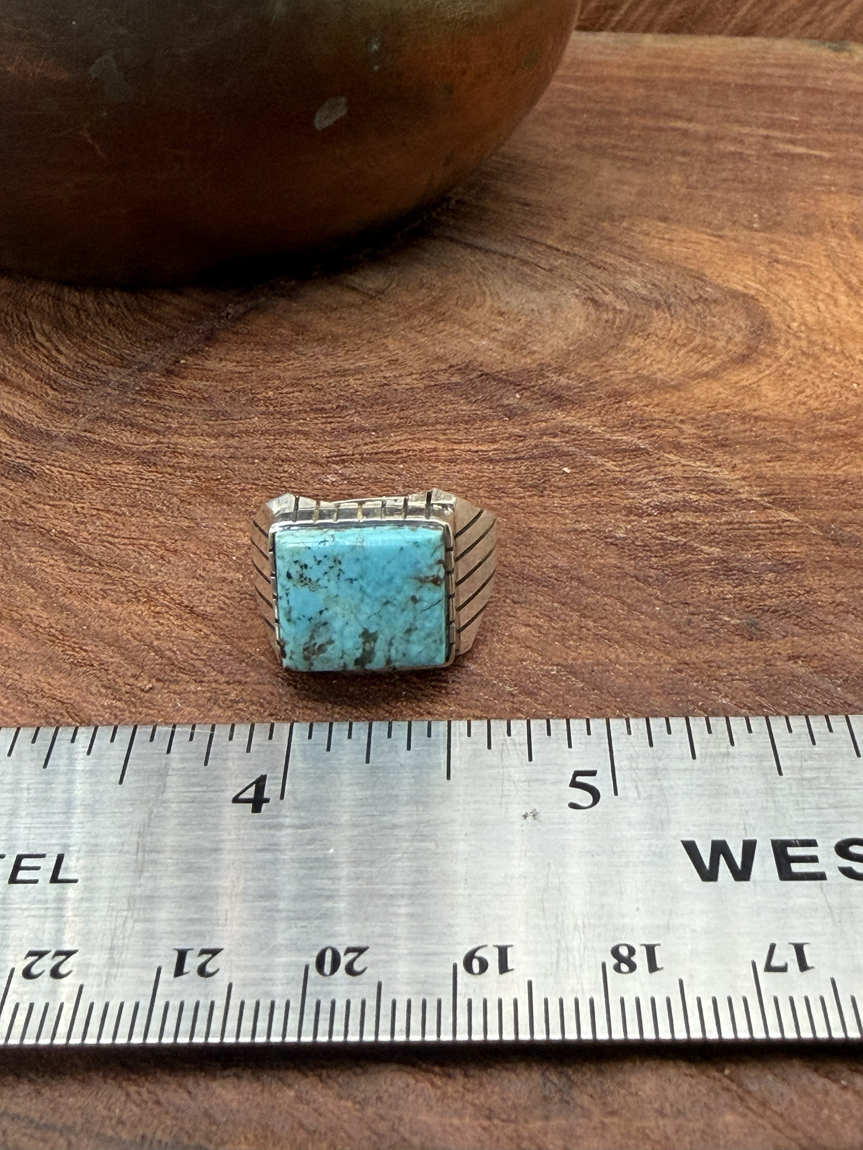 *Native American Made*  Navajo Trevor Jack:  Square Ring for Men (Unisex)