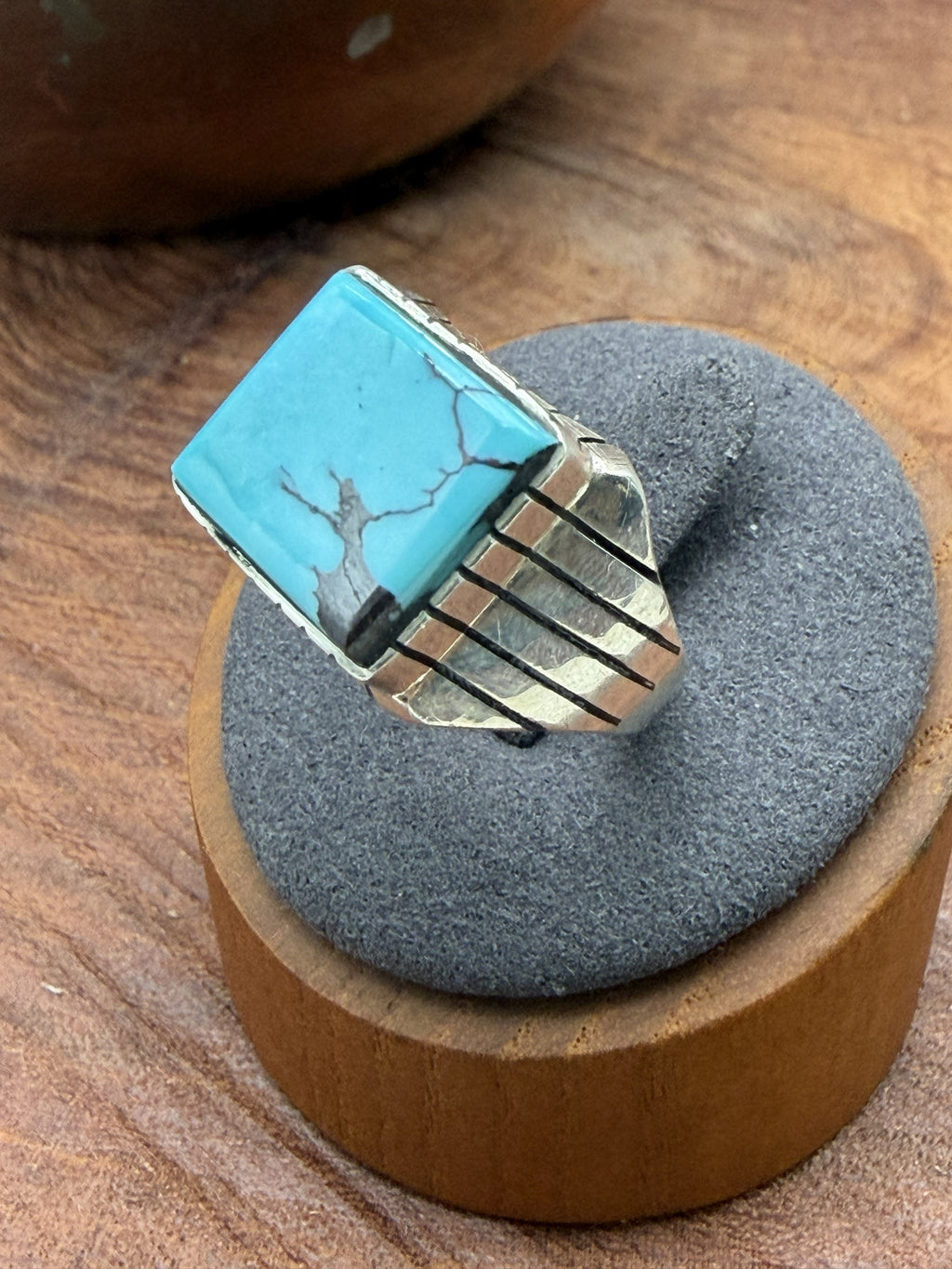 *Native American Made*  Navajo Trevor Jack:  Square Ring for Men (Unisex)