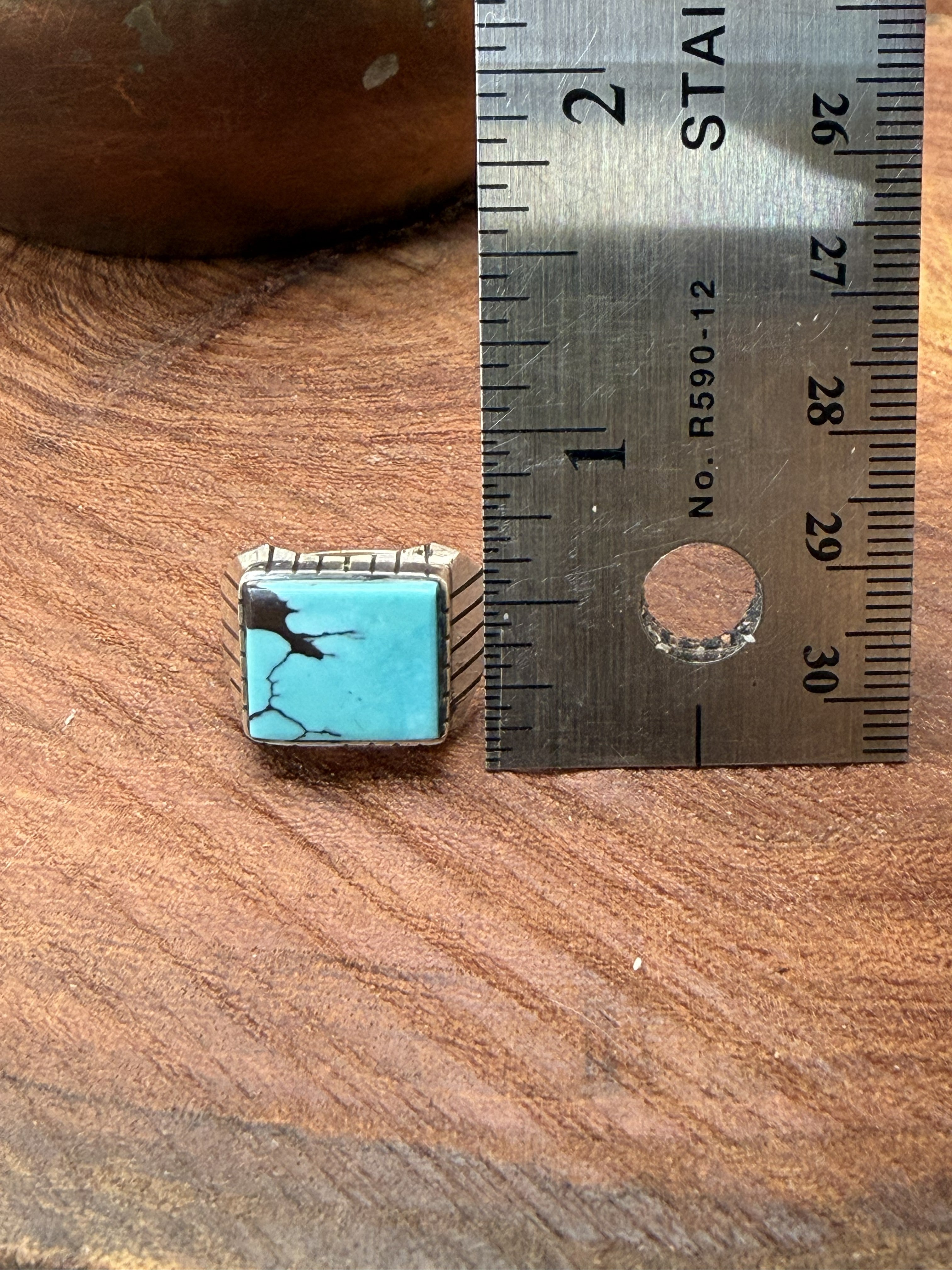 *Native American Made*  Navajo Trevor Jack:  Square Ring for Men (Unisex)