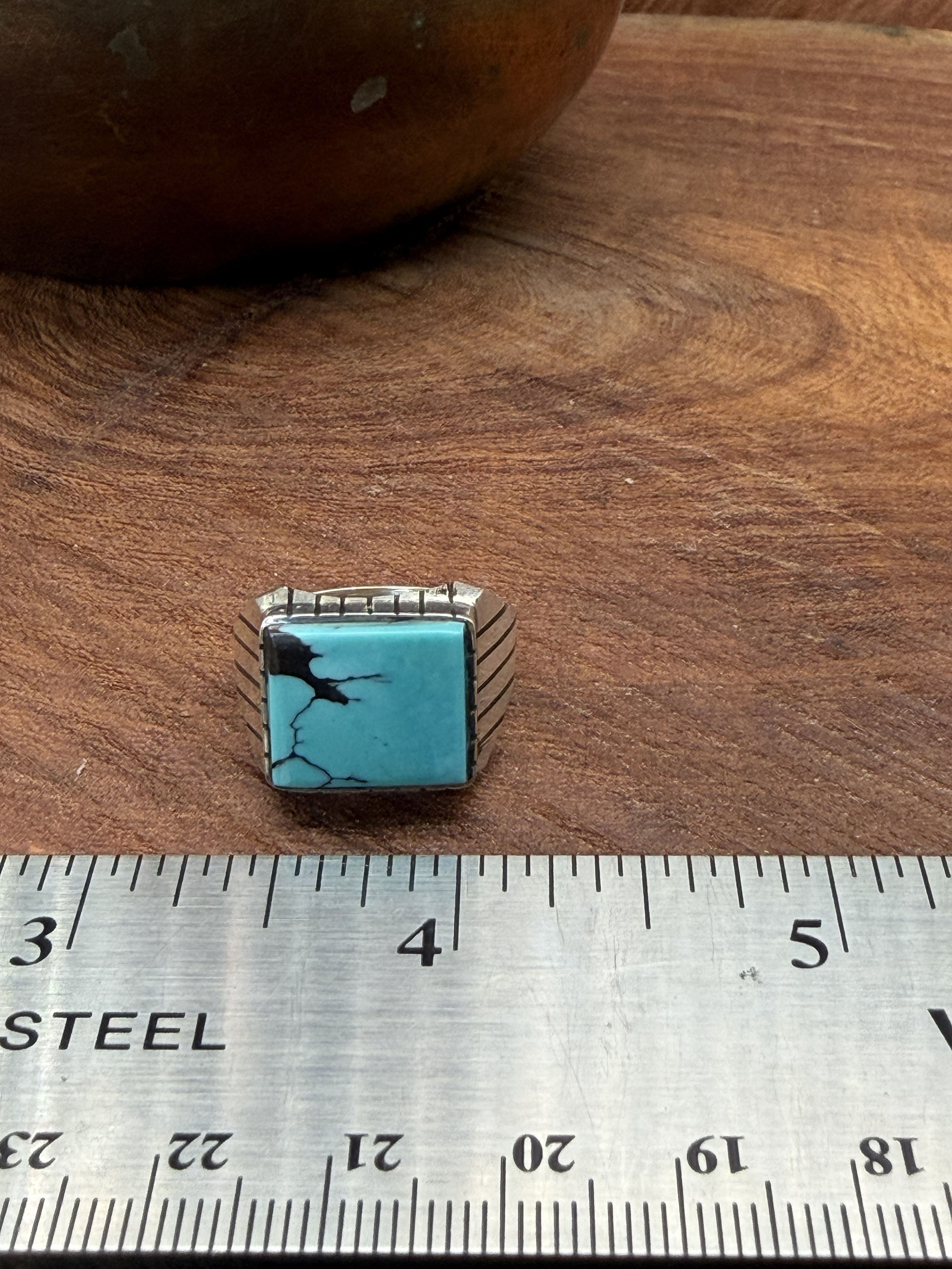 *Native American Made*  Navajo Trevor Jack:  Square Ring for Men (Unisex)