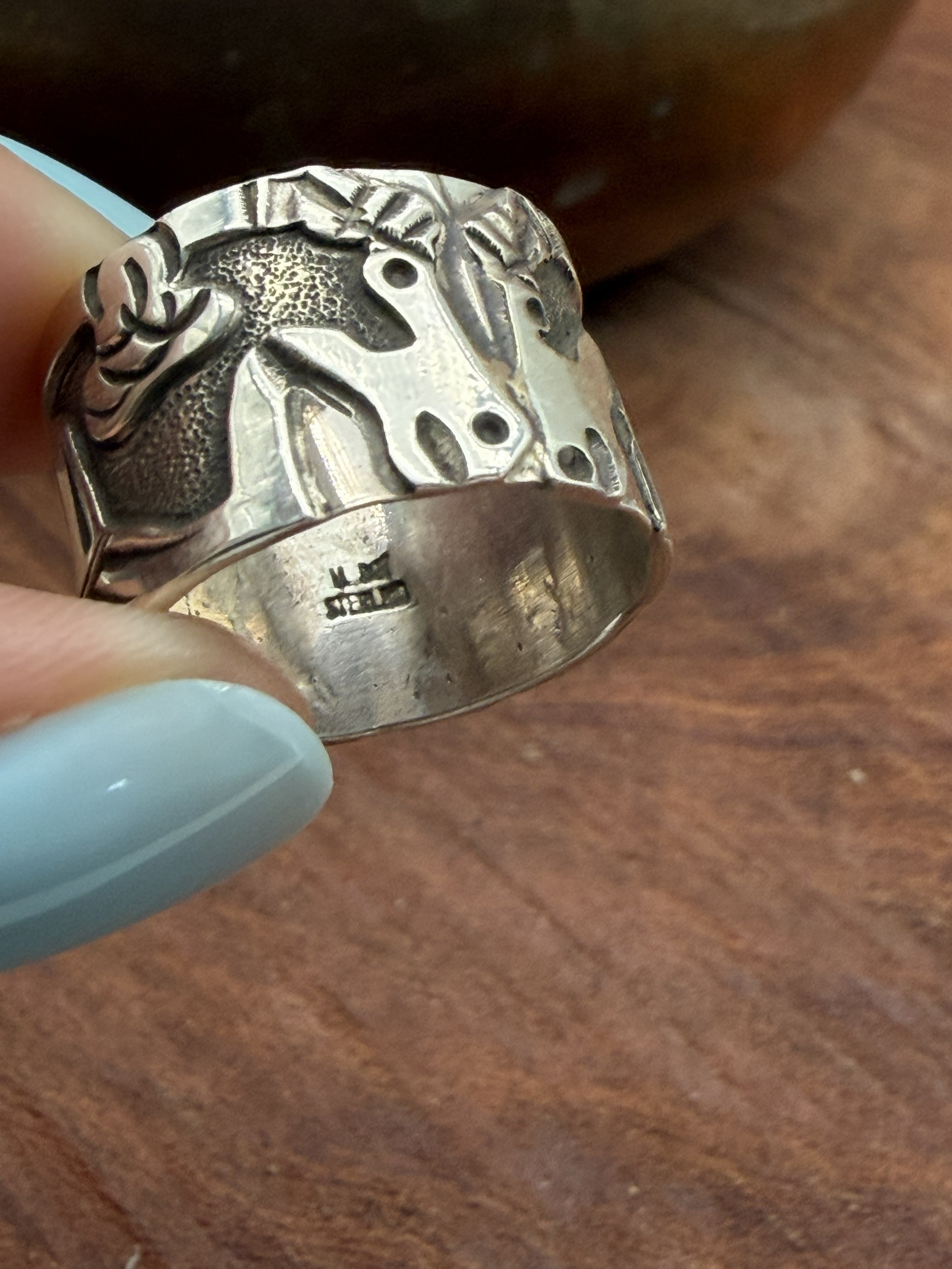 *Native American Made* Navajo Loyd Becenti:  Storytelling Ring