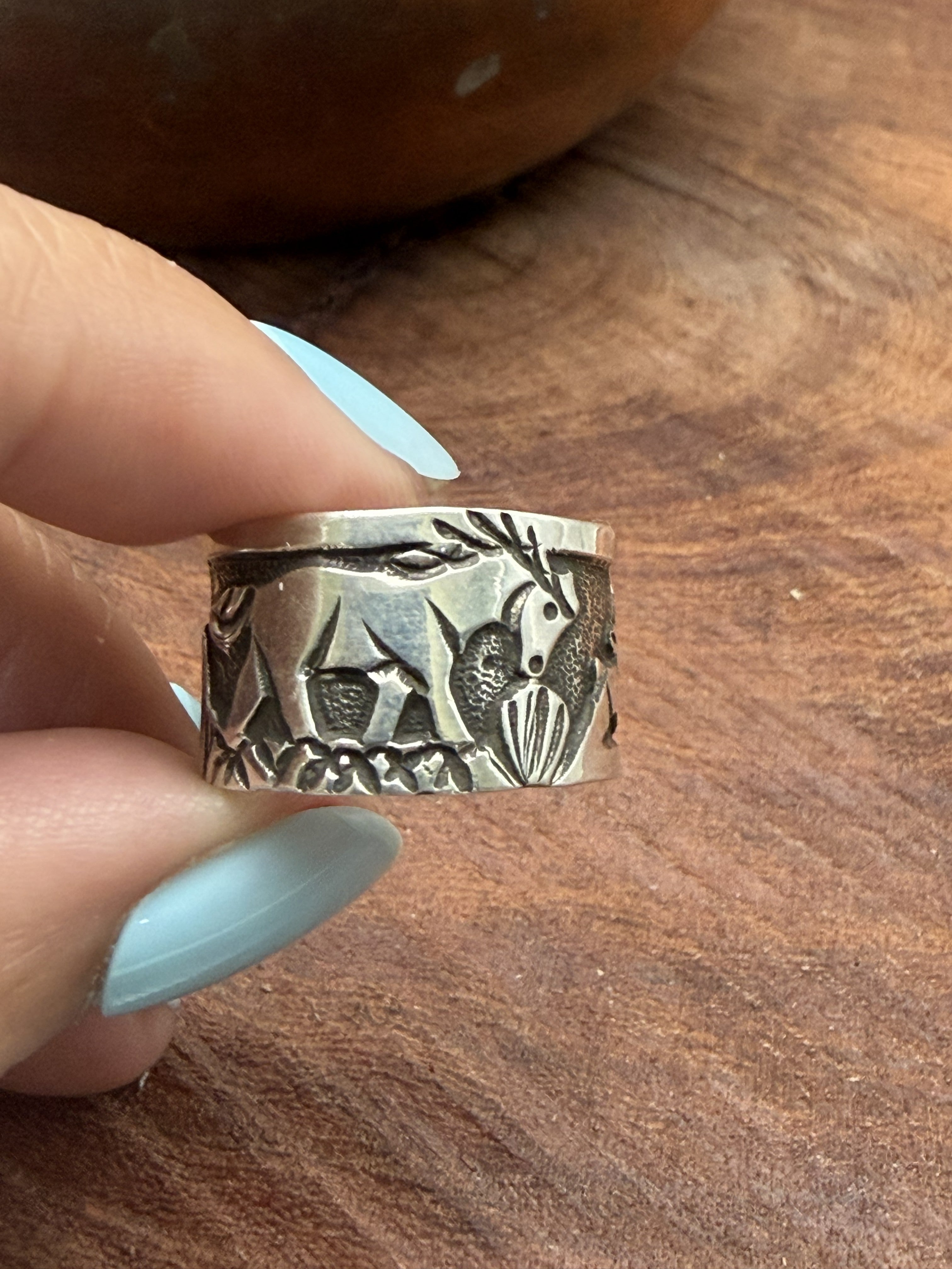 *Native American Made* Navajo Loyd Becenti:  Storytelling Ring