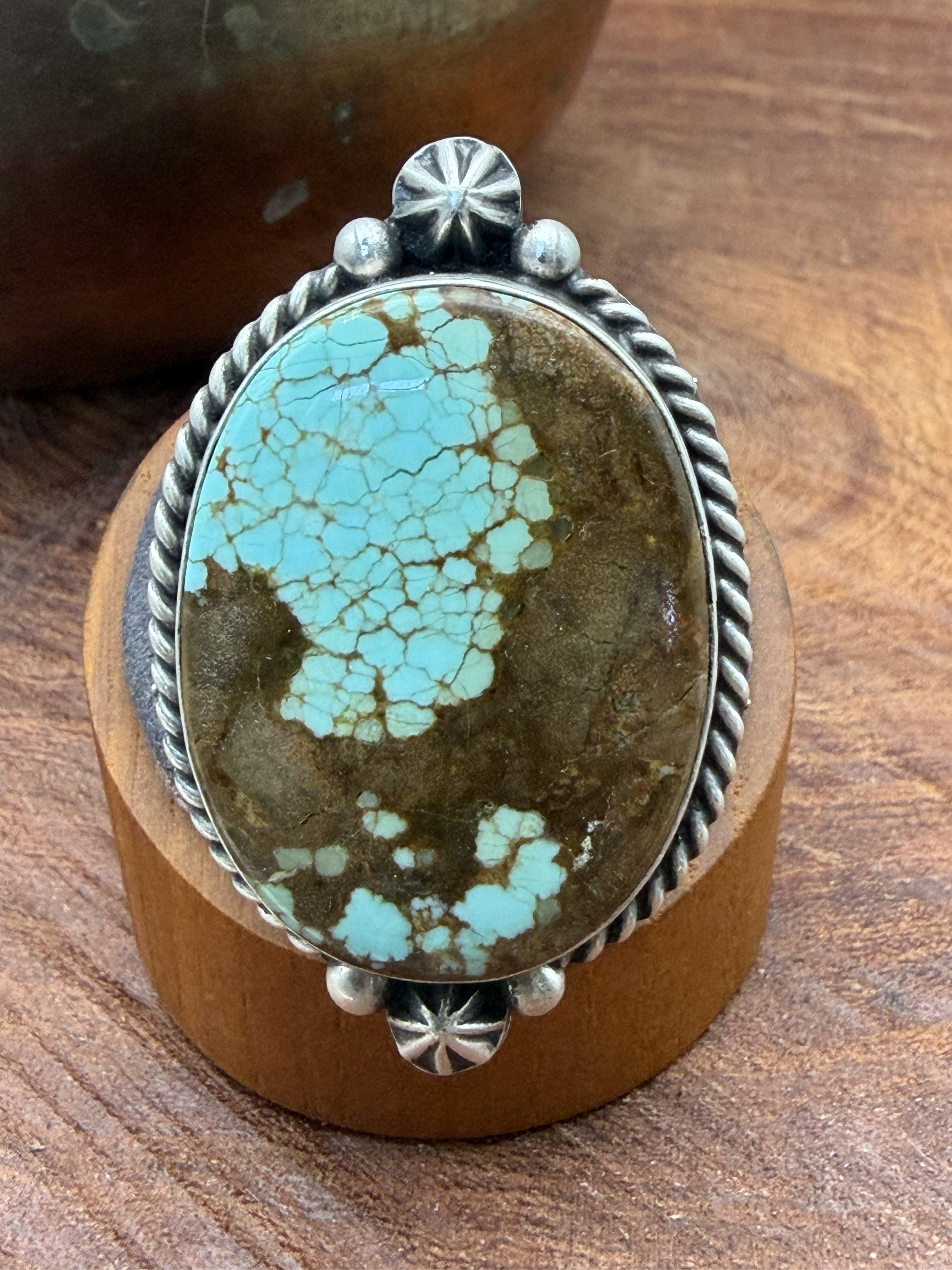 *Native American Made*  Navajo Johnny Dixon Large Mine#8 Oval Ring