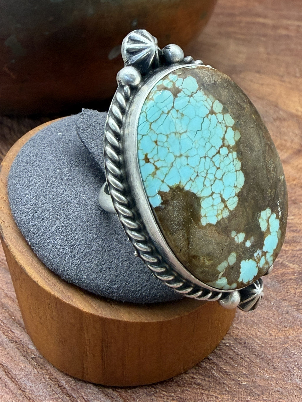 *Native American Made*  Navajo Johnny Dixon Large Mine#8 Oval Ring