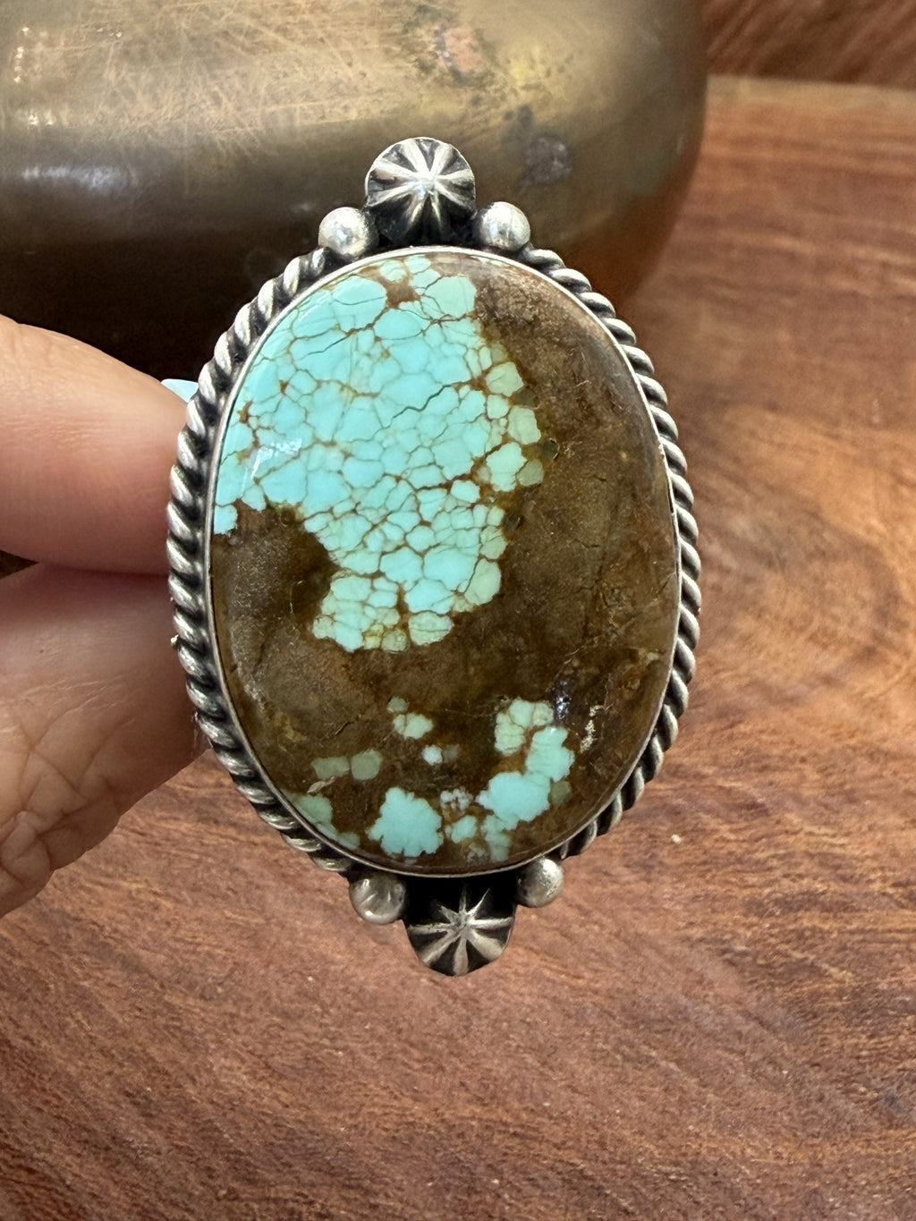 *Native American Made*  Navajo Johnny Dixon Large Mine#8 Oval Ring