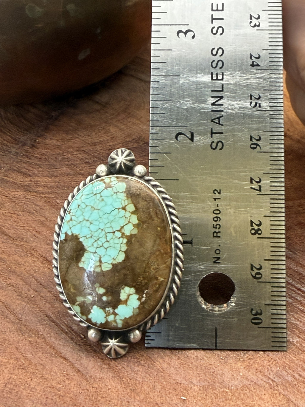 *Native American Made*  Navajo Johnny Dixon Large Mine#8 Oval Ring