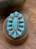 *Native American Made*  Navajo Tamara Benally: Oval Kingman Cluster Ring