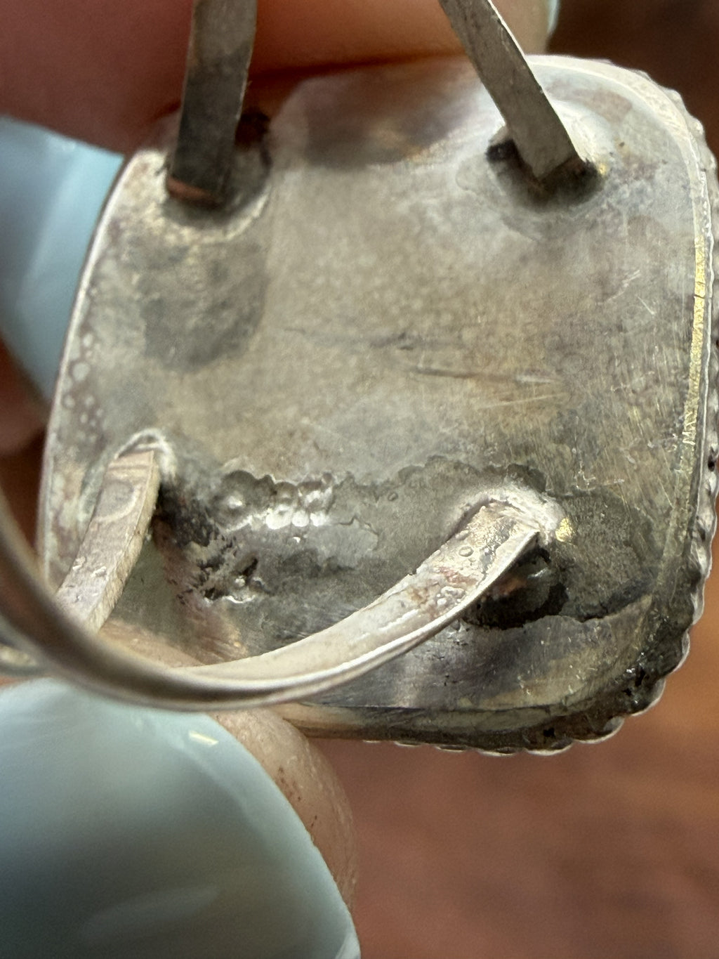 *Native American Made*  Navajo Albert Etcity:  Square Kingman Ring