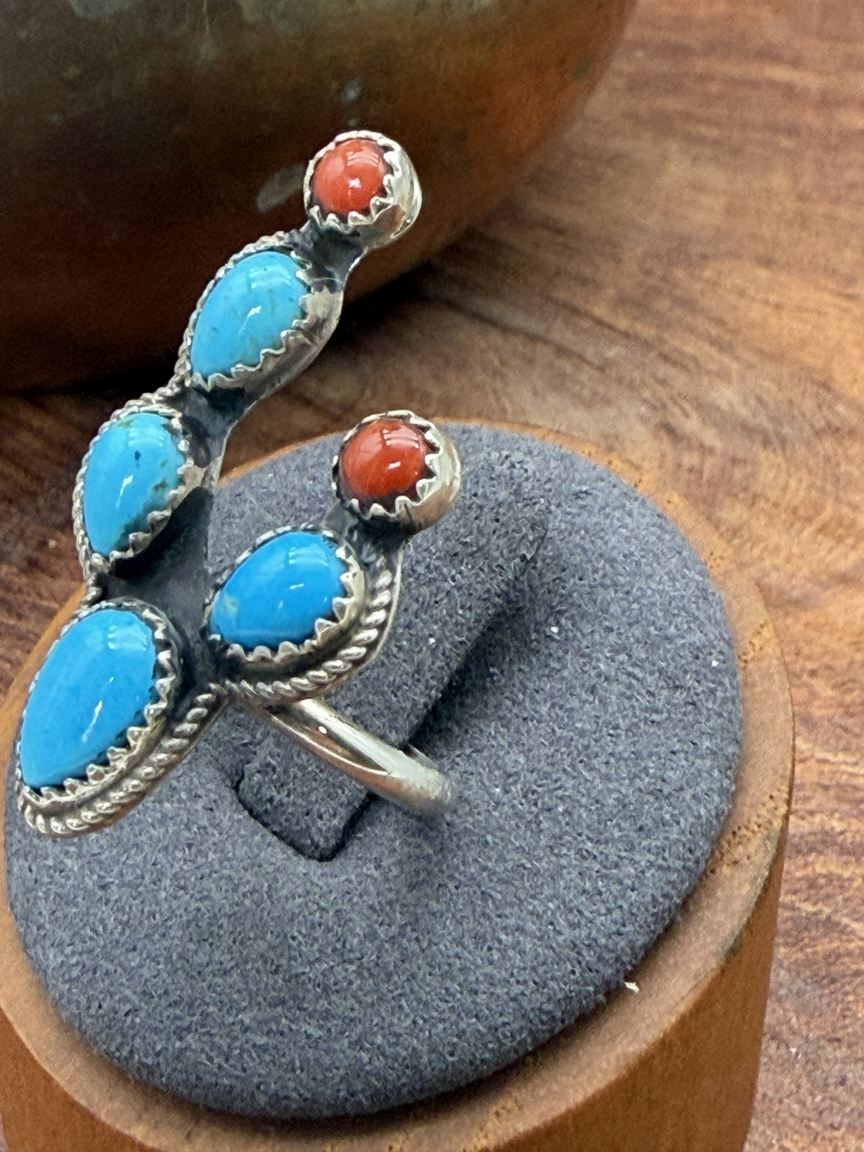 *Native American Made*  Navajo Kree Blanchard:  Cactus Ring