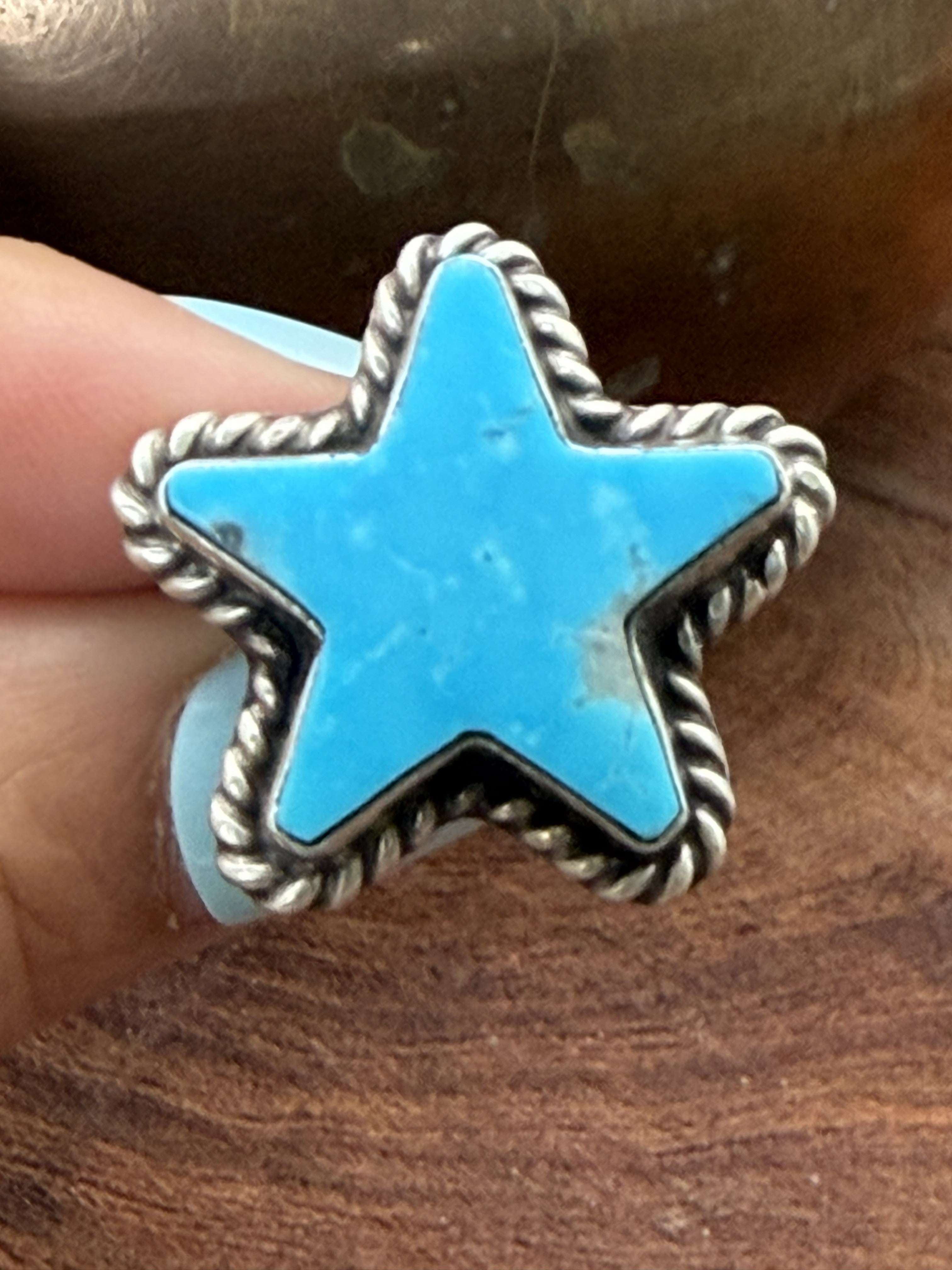 *Native American Made*  Navajo Johnny Dixon:  Kingman Star Ring