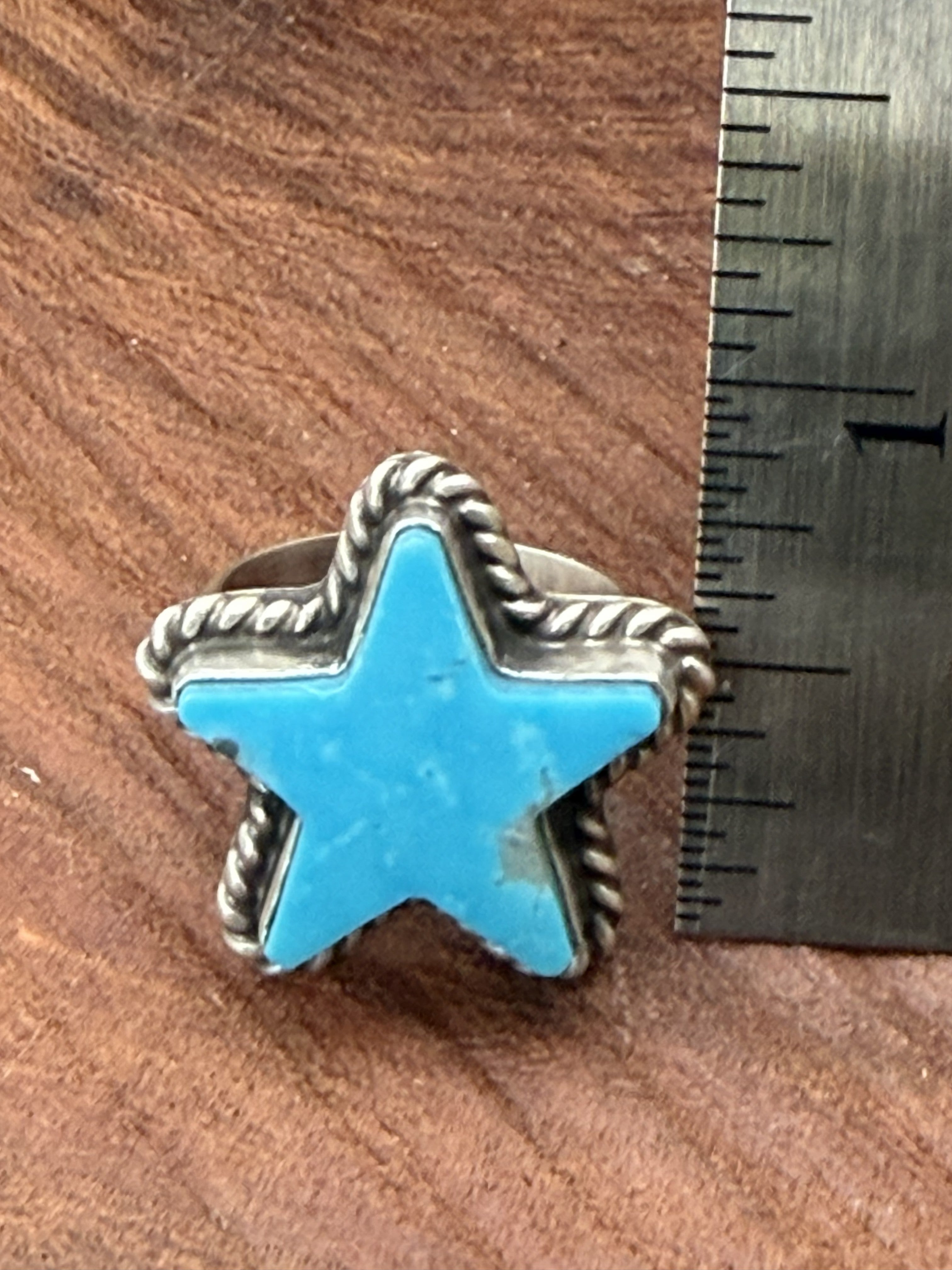 *Native American Made*  Navajo Johnny Dixon:  Kingman Star Ring