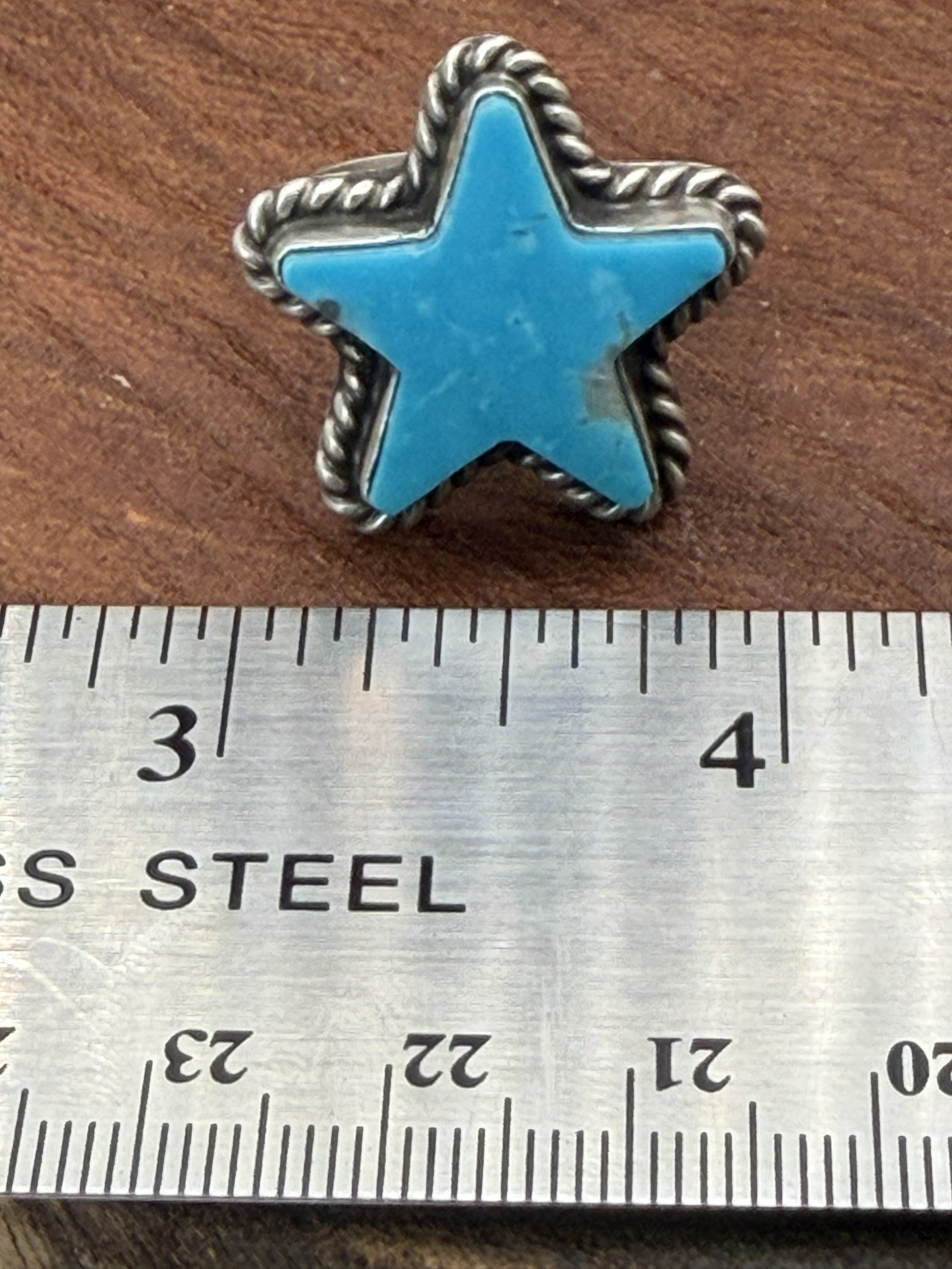 *Native American Made*  Navajo Johnny Dixon:  Kingman Star Ring