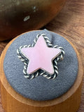 *Native American Made*  Navajo Johnny Dixon:  Pink Conch Star Ring
