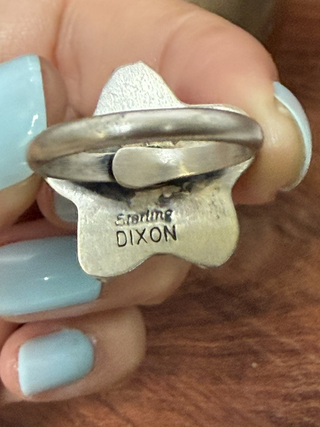 *Native American Made*  Navajo Johnny Dixon:  Pink Conch Star Ring