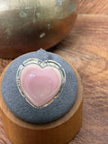 *Native American Made*  Navajo Samson Etsitty:  Pink Conch Heart Ring