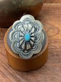*Native American Made*  Navajo Raymond Benally:  Sleeping Beauty Concho Ring