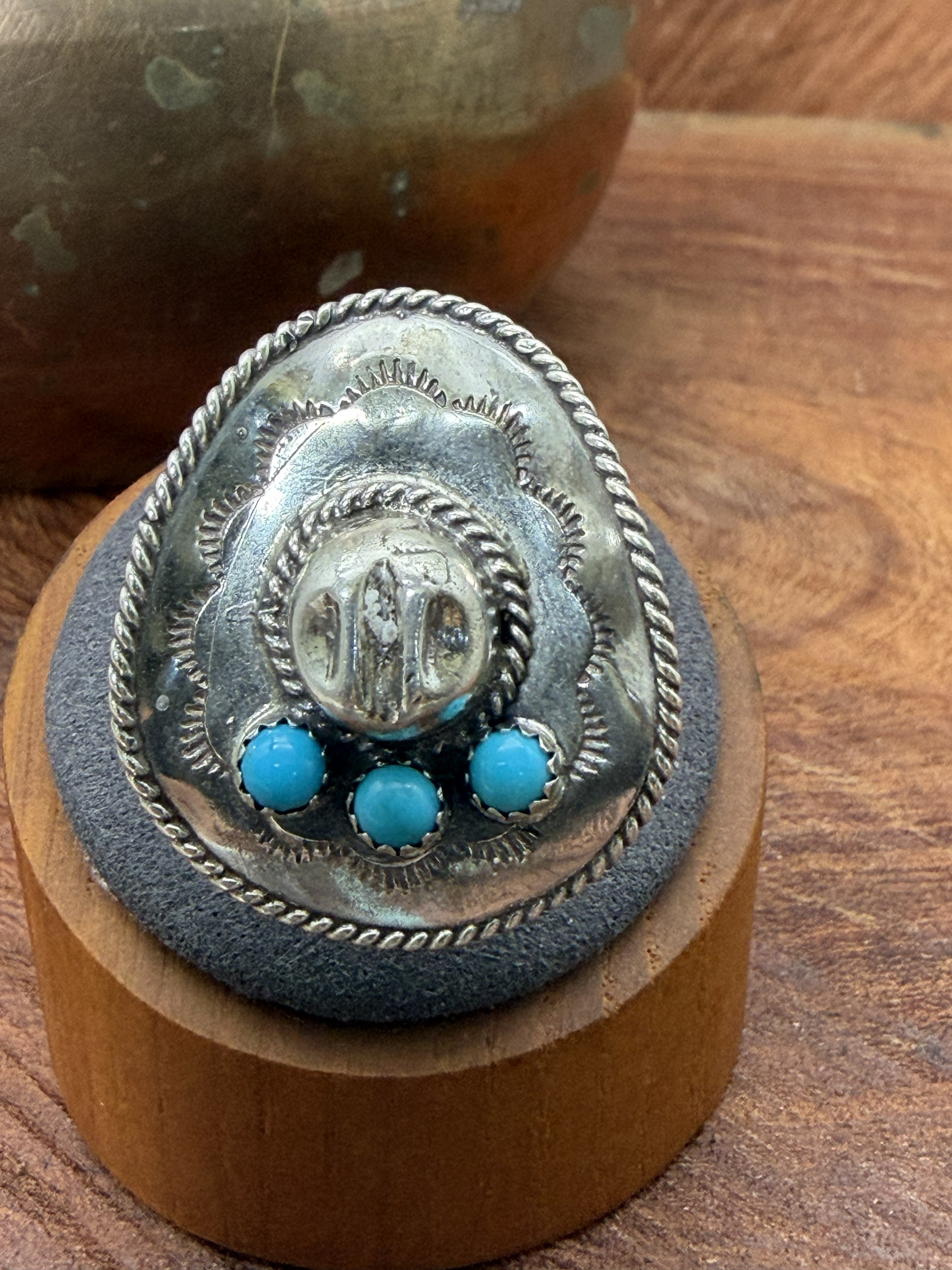 *Native American Made*  Navajo Bobby Platero Cowboy Hat Ring