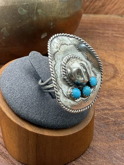 *Native American Made*  Navajo Bobby Platero Cowboy Hat Ring