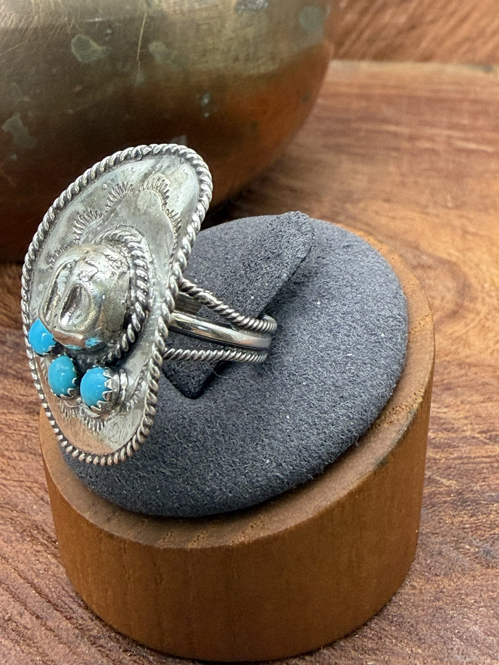 *Native American Made*  Navajo Bobby Platero Cowboy Hat Ring