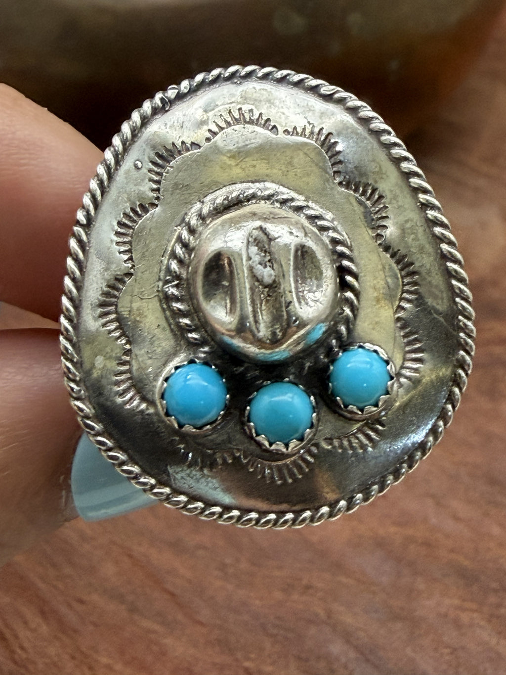 *Native American Made*  Navajo Bobby Platero Cowboy Hat Ring