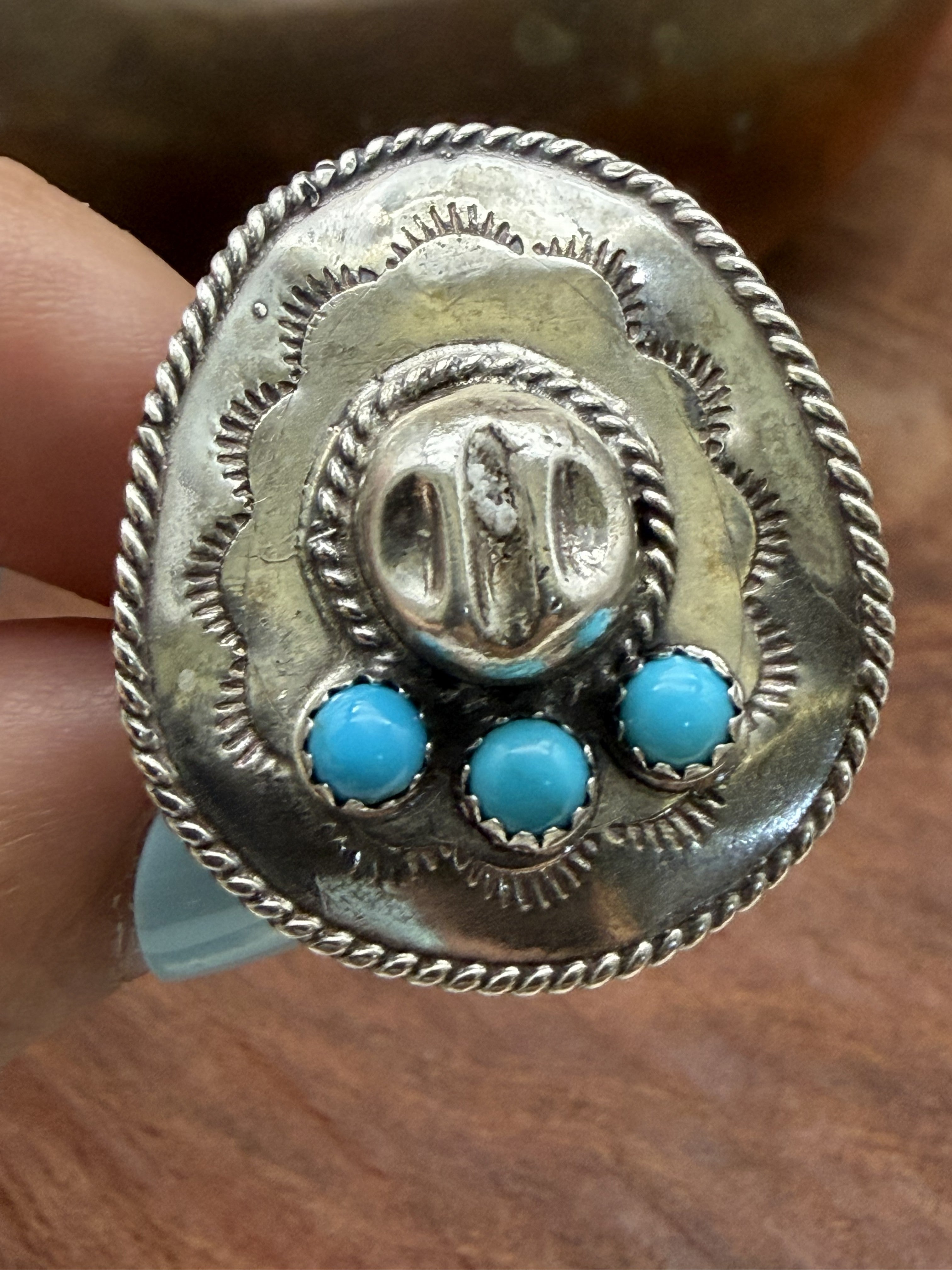 *Native American Made*  Navajo Bobby Platero Cowboy Hat Ring