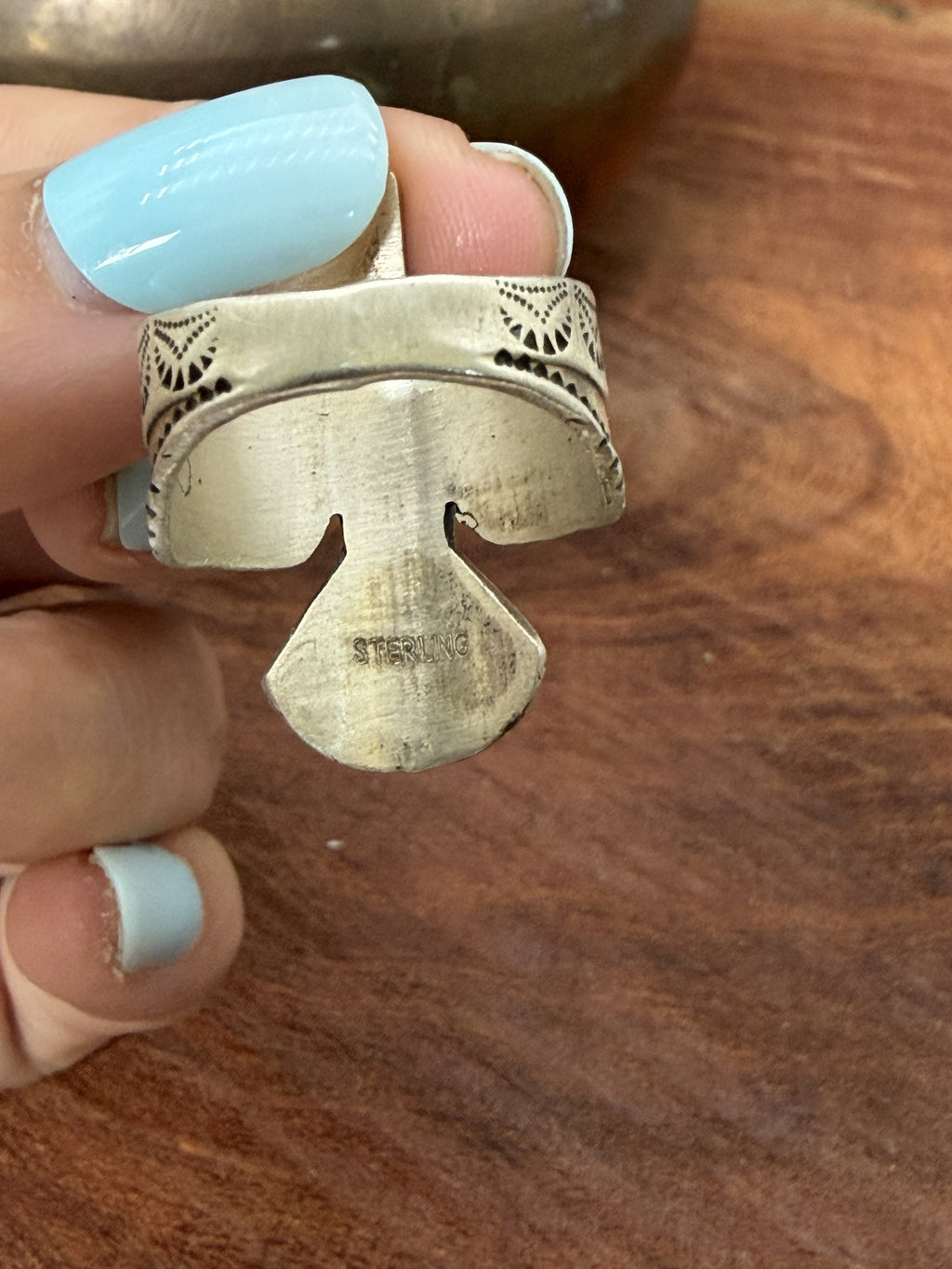 Sterling Silver Thunderbird with White Buffalo Ring