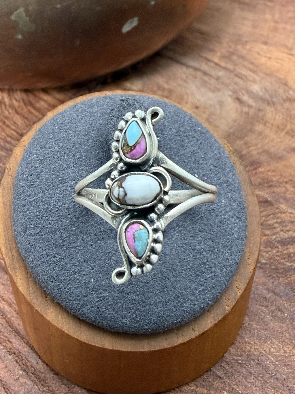 Cotton Candy 3 Stone Ring