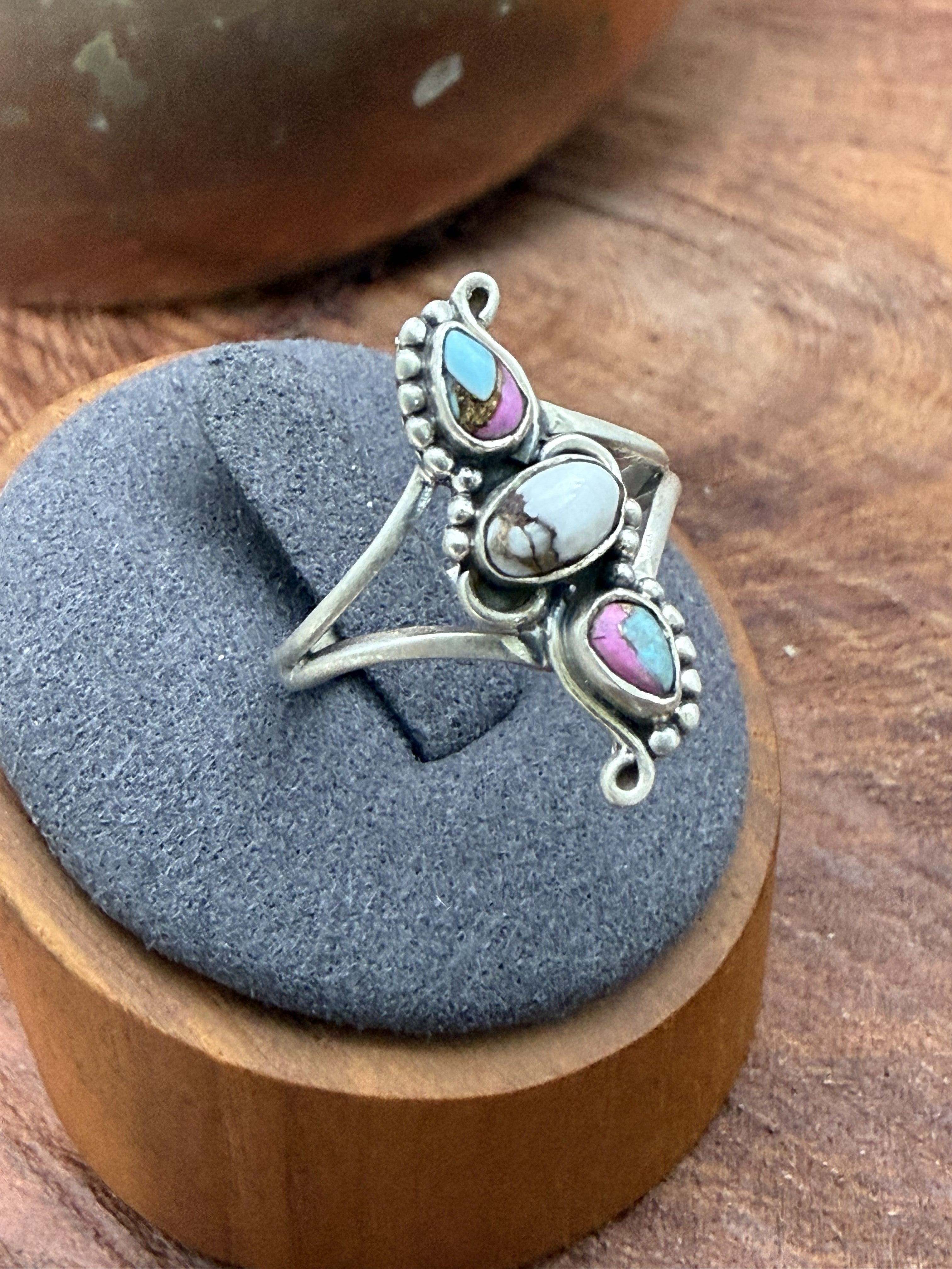 Cotton Candy 3 Stone Ring